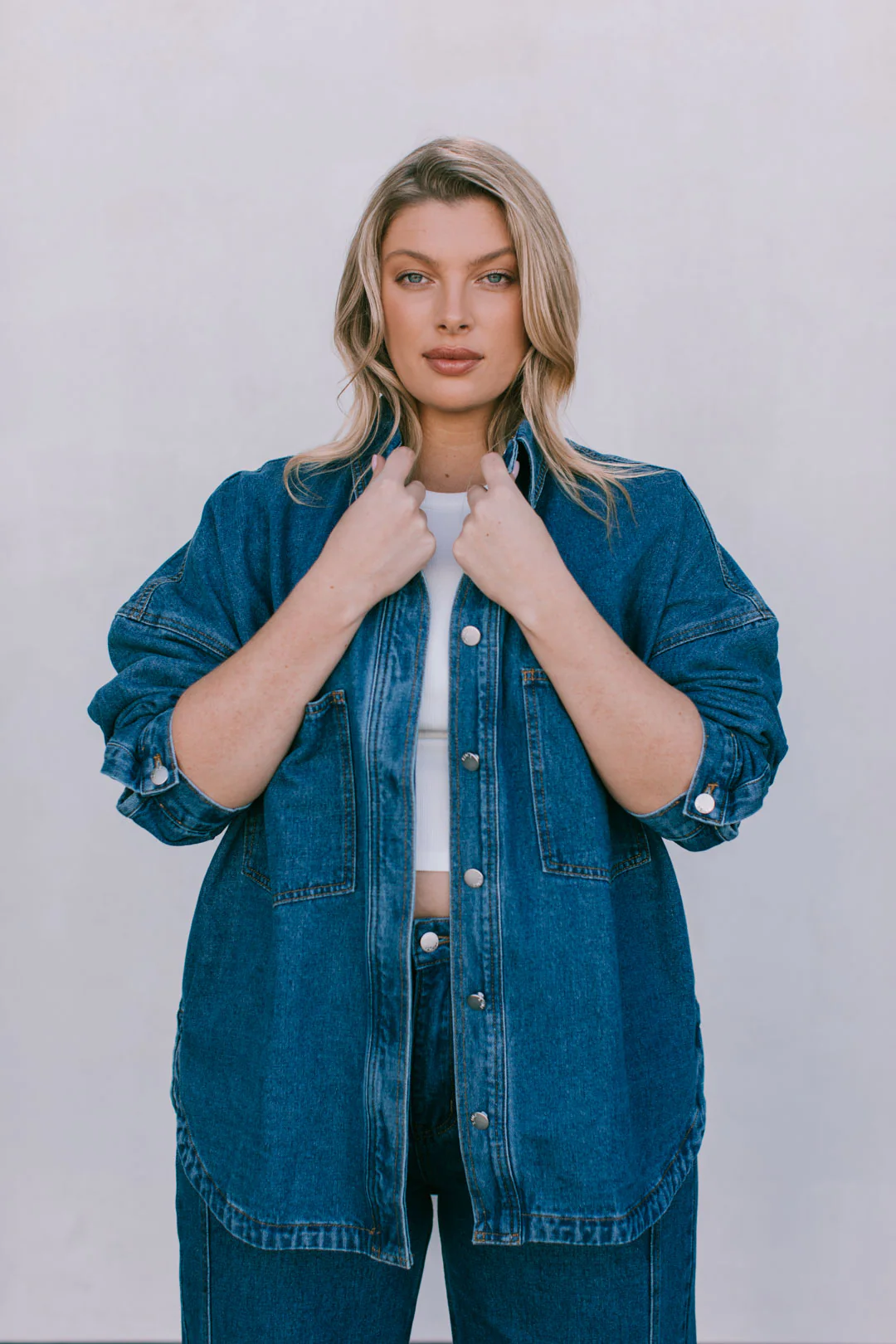 Ilou Denim Shirt Dark Blue Wash - Image 4