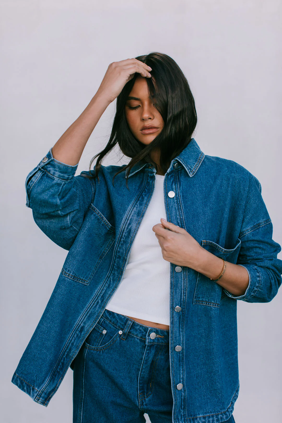Ilou Denim Shirt Dark Blue Wash - Image 5