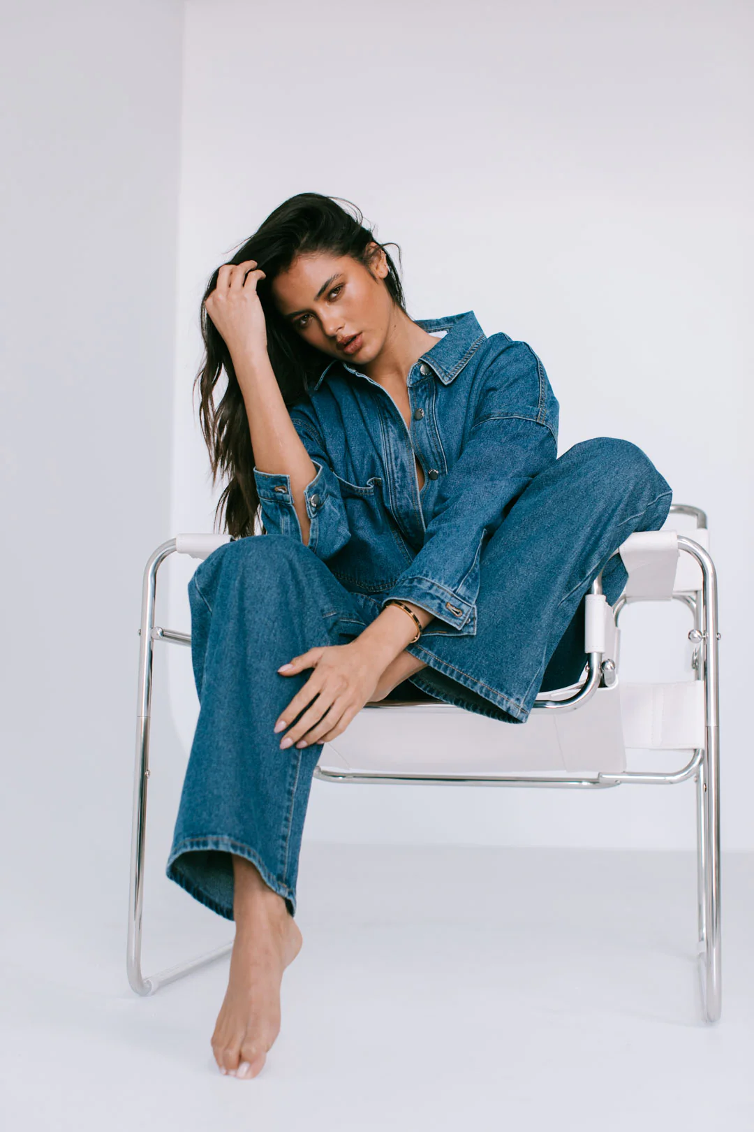 Ilou Denim Shirt Dark Blue Wash - Image 6