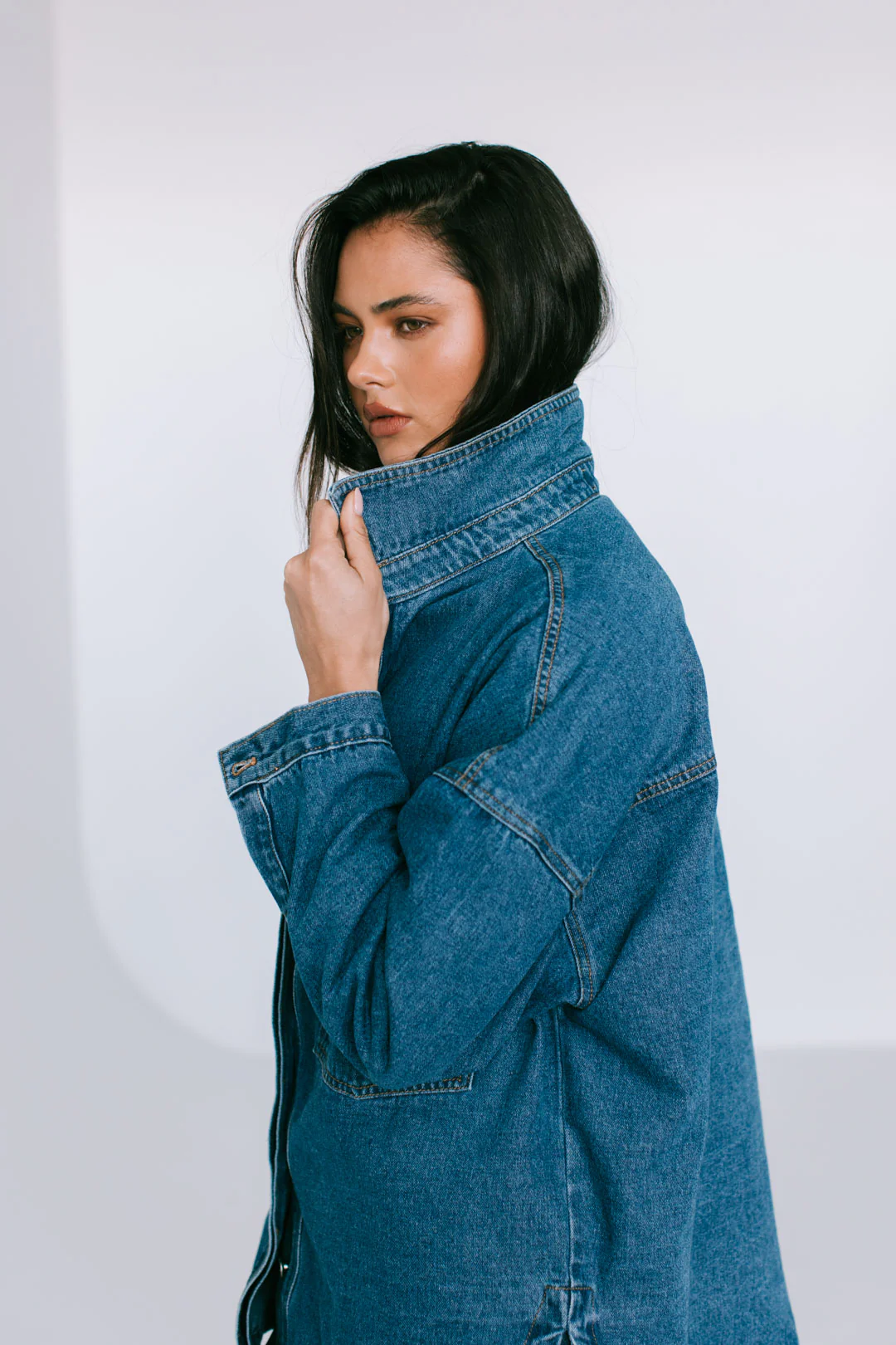 Ilou Denim Shirt Dark Blue Wash - Image 7