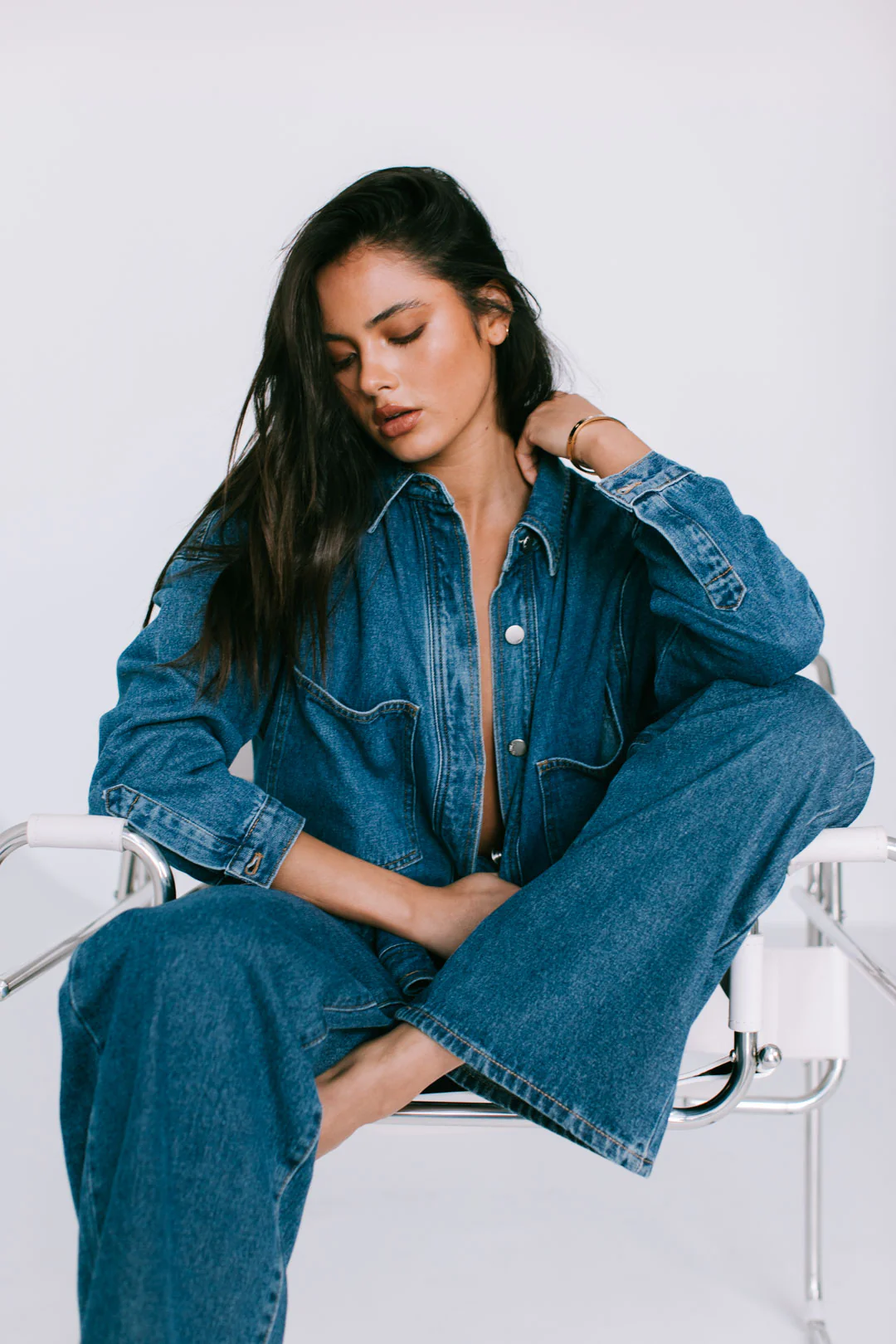 Ilou Denim Shirt Dark Blue Wash - Image 8