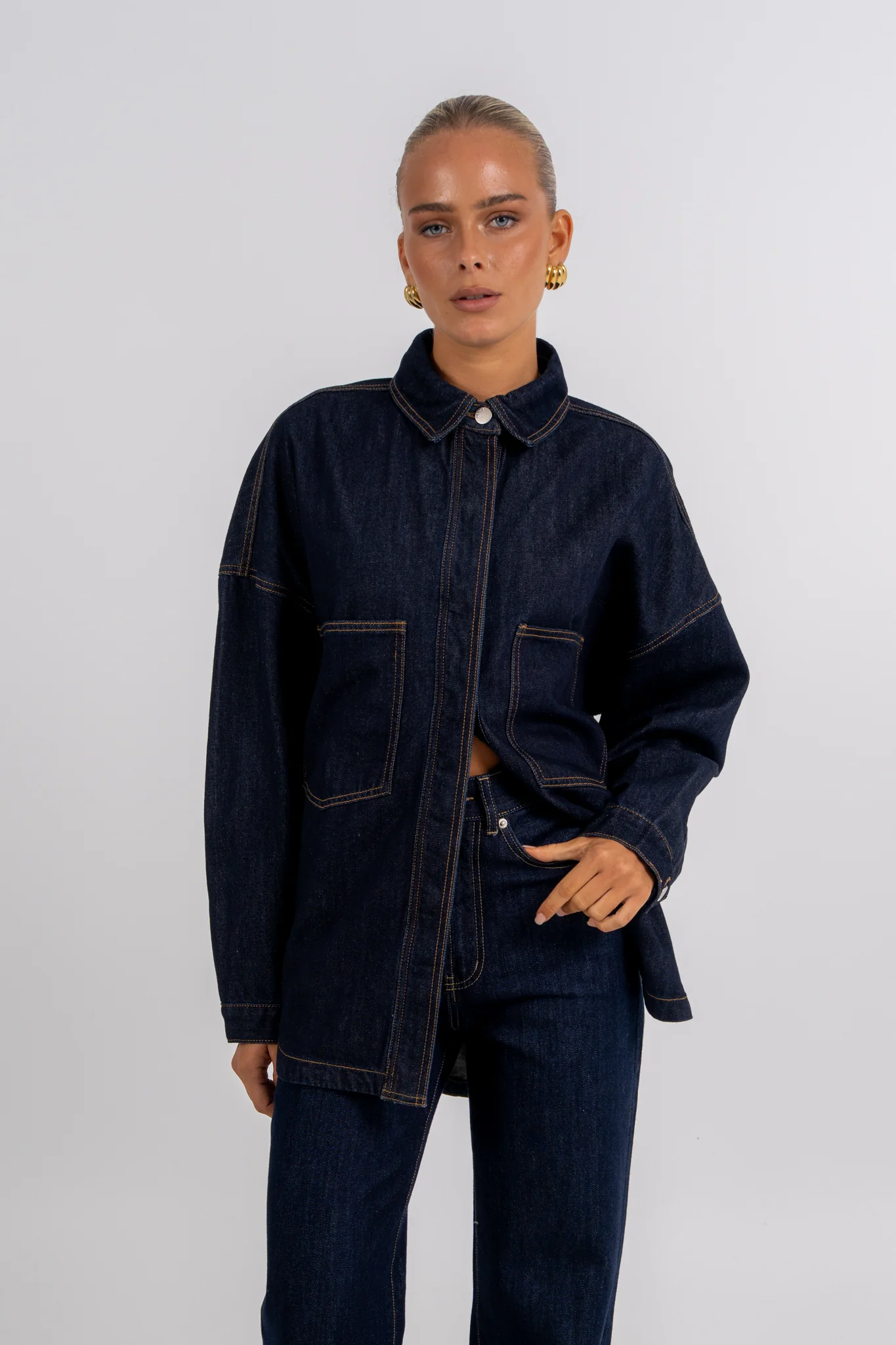 Ilou Denim Shirt Indigo - Image 13