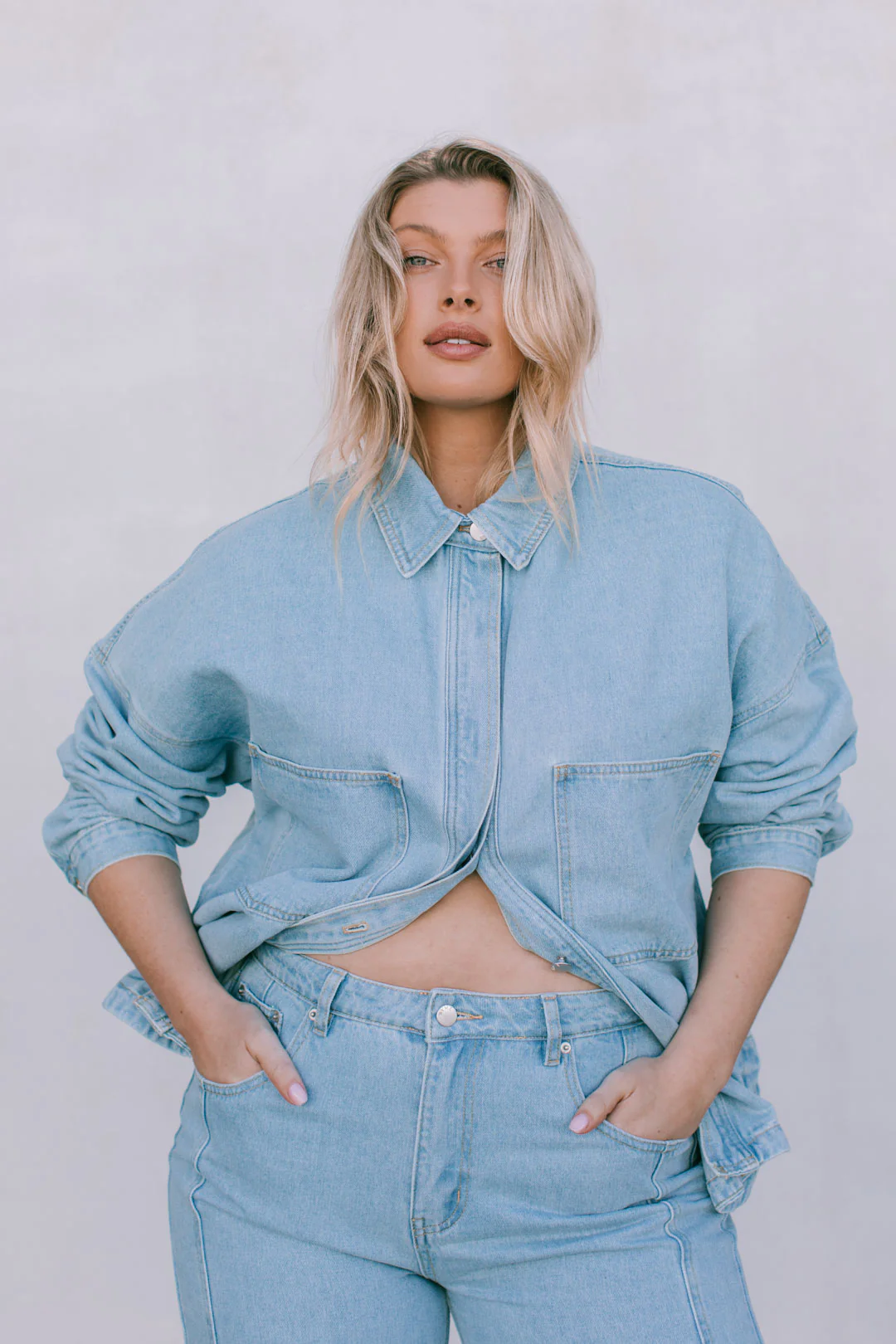 Ilou Denim Shirt Light Blue Wash - Image 10