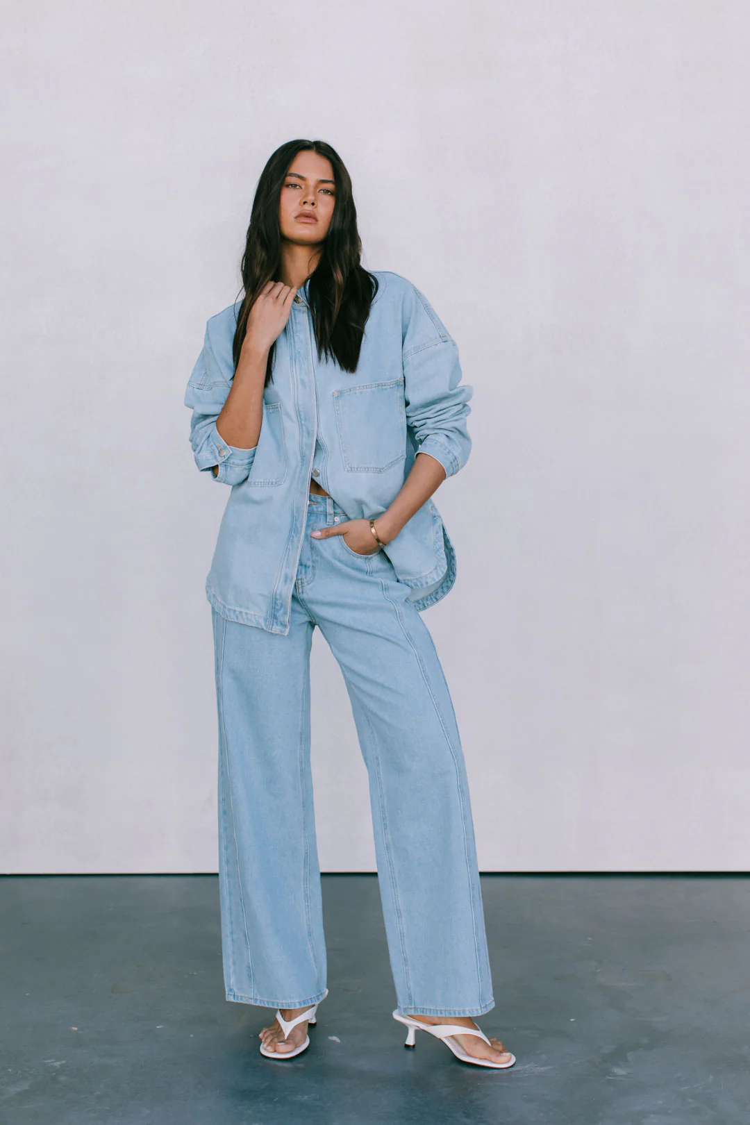 Ilou Denim Shirt Light Blue Wash - Image 3