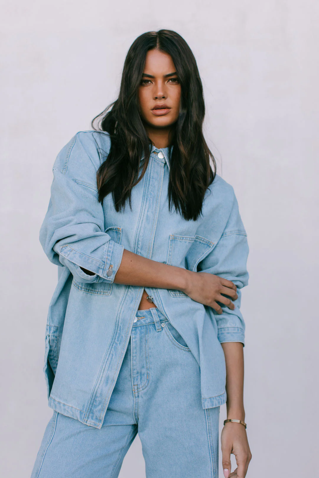 Ilou Denim Shirt Light Blue Wash - Image 5