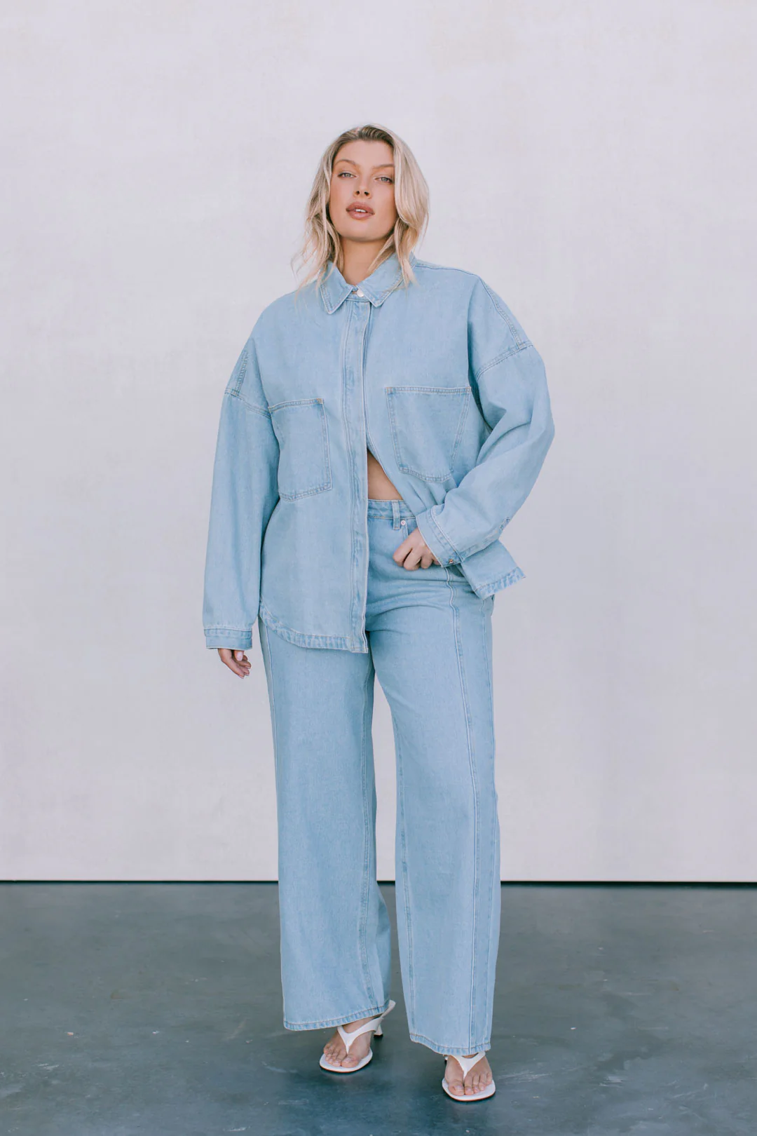 Ilou Denim Shirt Light Blue Wash - Image 9