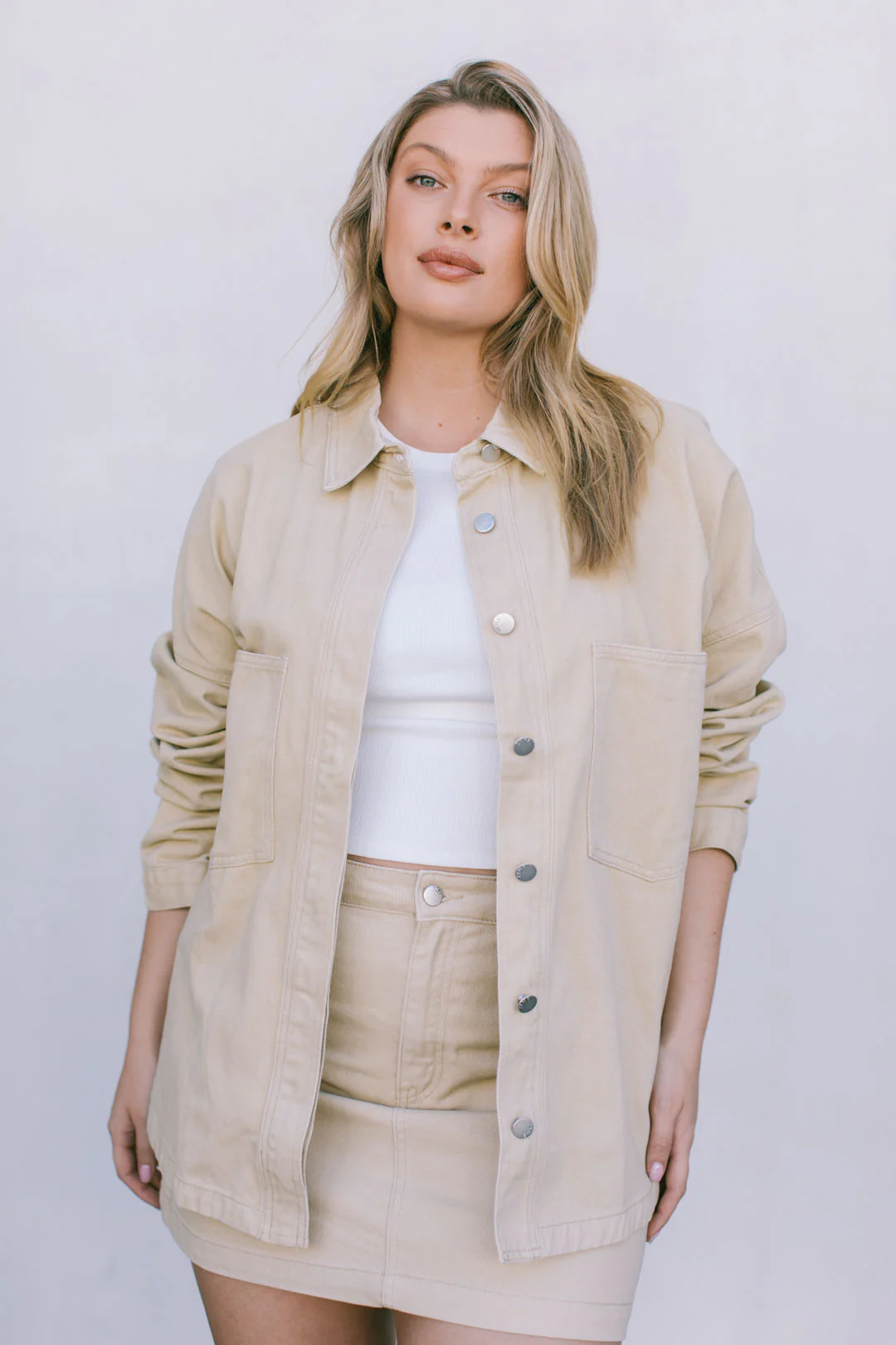 Ilou Denim Shirt Sand - Image 13