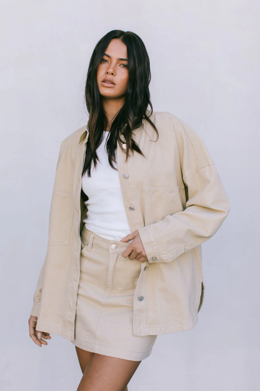 Ilou Denim Shirt Sand - Image 4