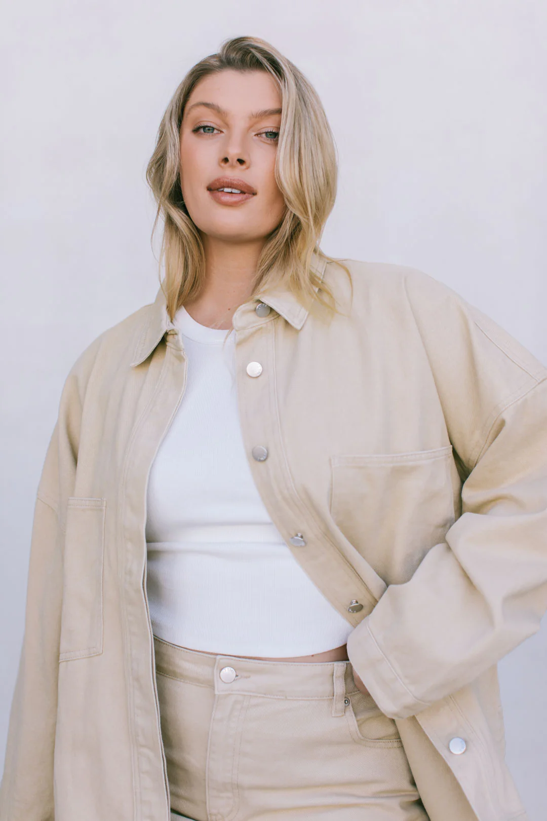 Ilou Denim Shirt Sand - Image 5