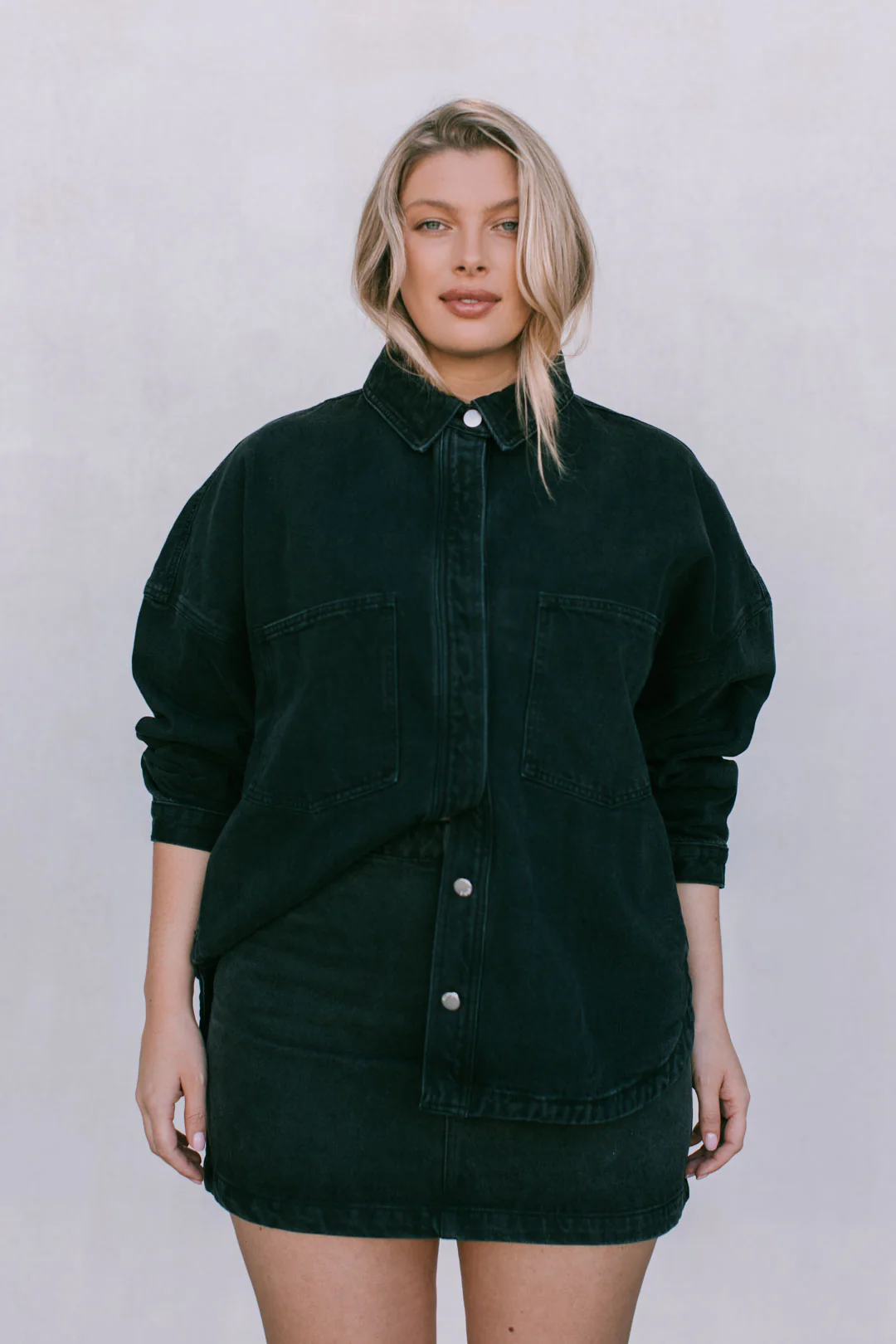 Ilou Denim Shirt Washed Black - Image 12