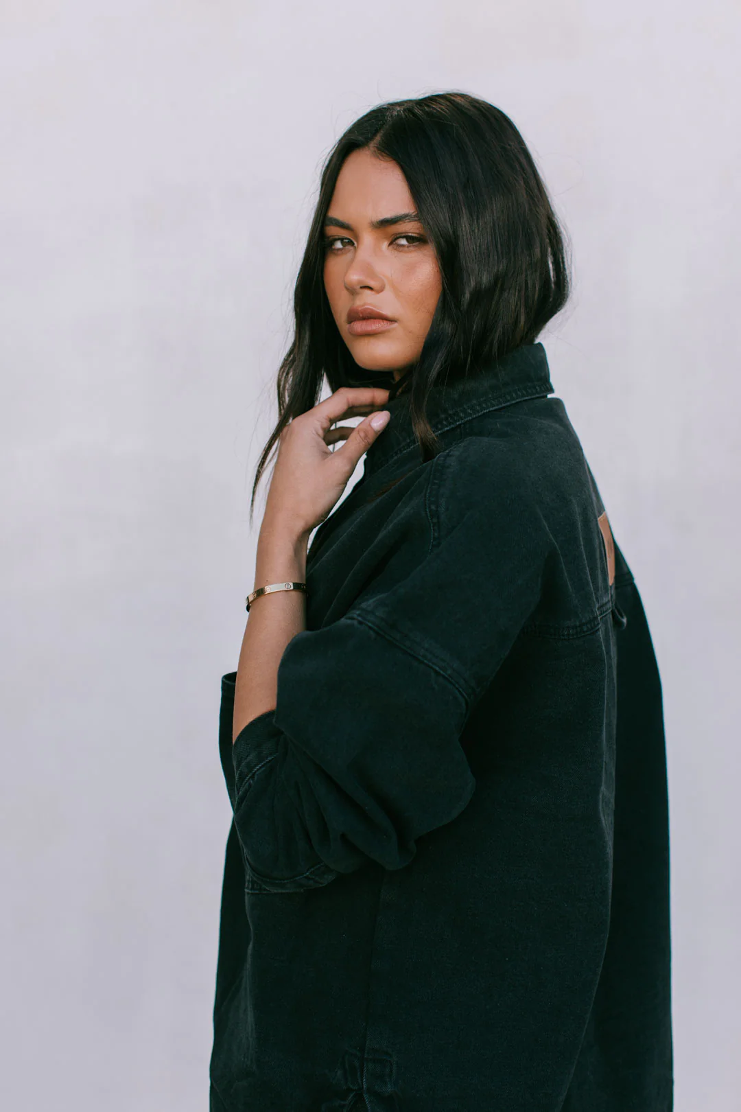 Ilou Denim Shirt Washed Black - Image 14