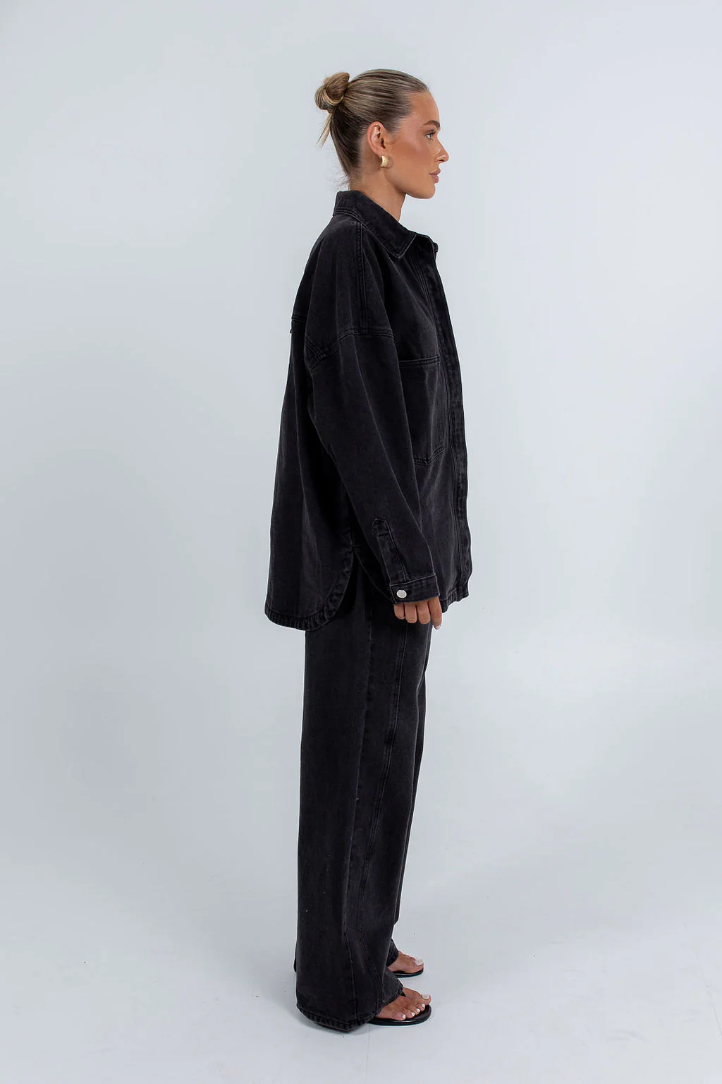 Ilou Denim Shirt Washed Black - Image 15
