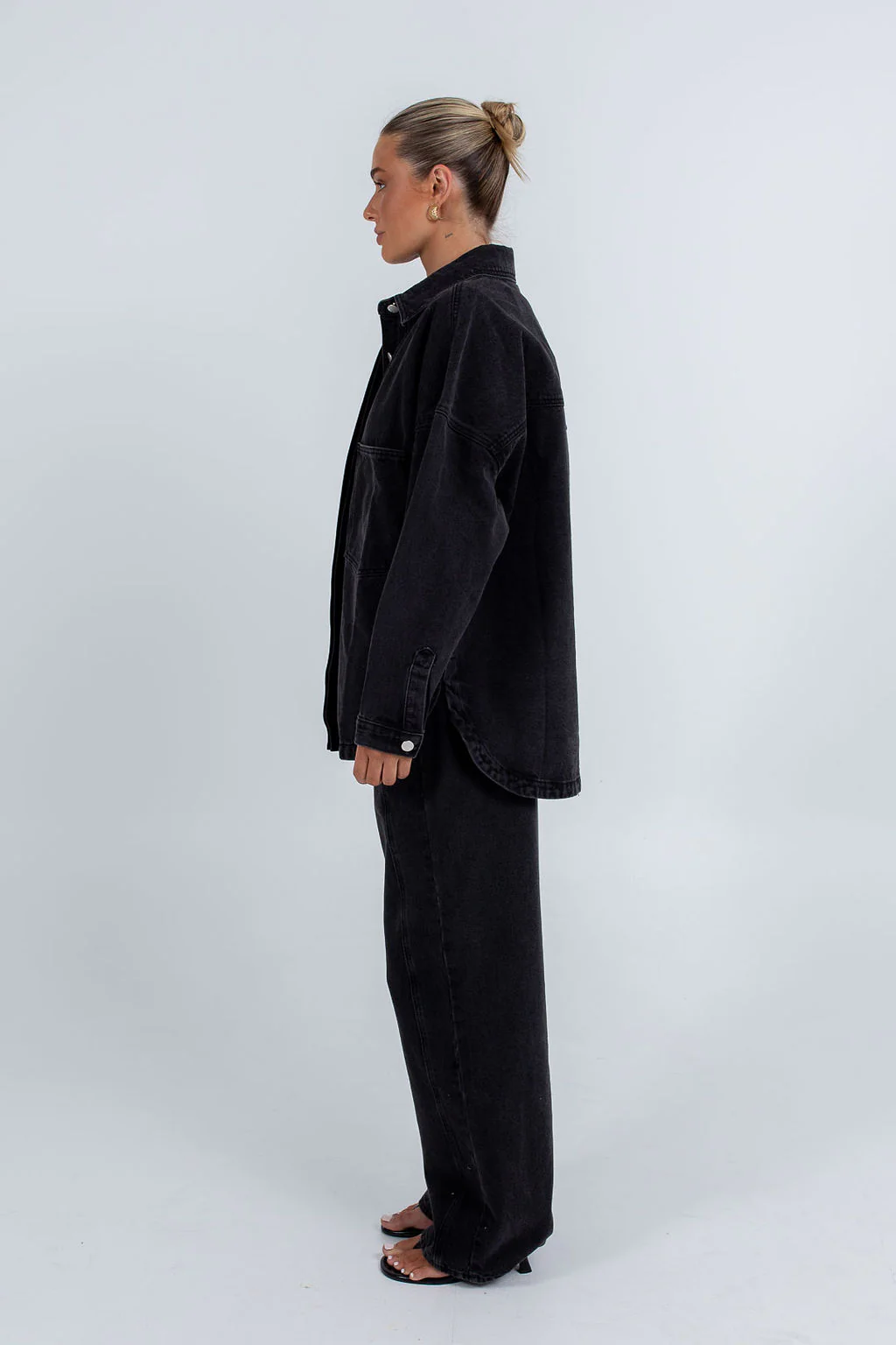 Ilou Denim Shirt Washed Black - Image 17