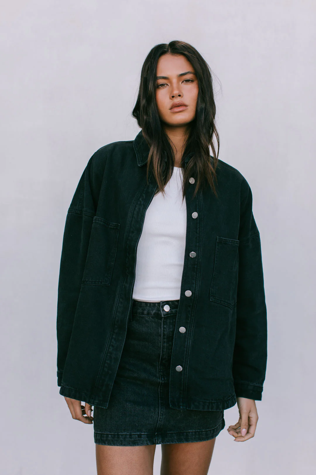 Ilou Denim Shirt Washed Black - Image 19