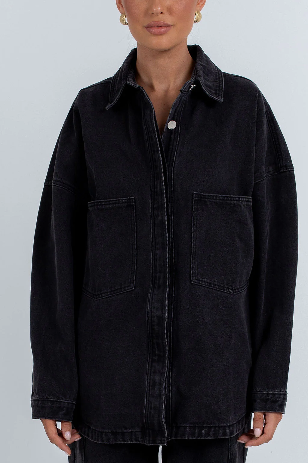 Ilou Denim Shirt Washed Black - Image 5