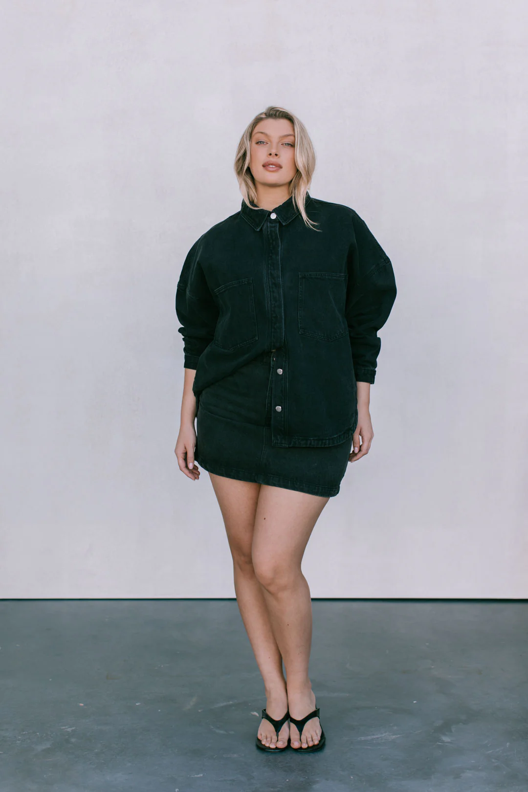 Ilou Denim Shirt Washed Black - Image 7