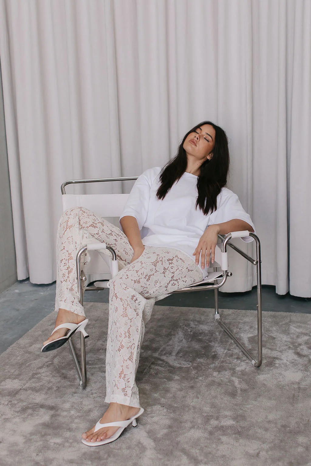Ilsuo Pants Cream Lace - Image 15