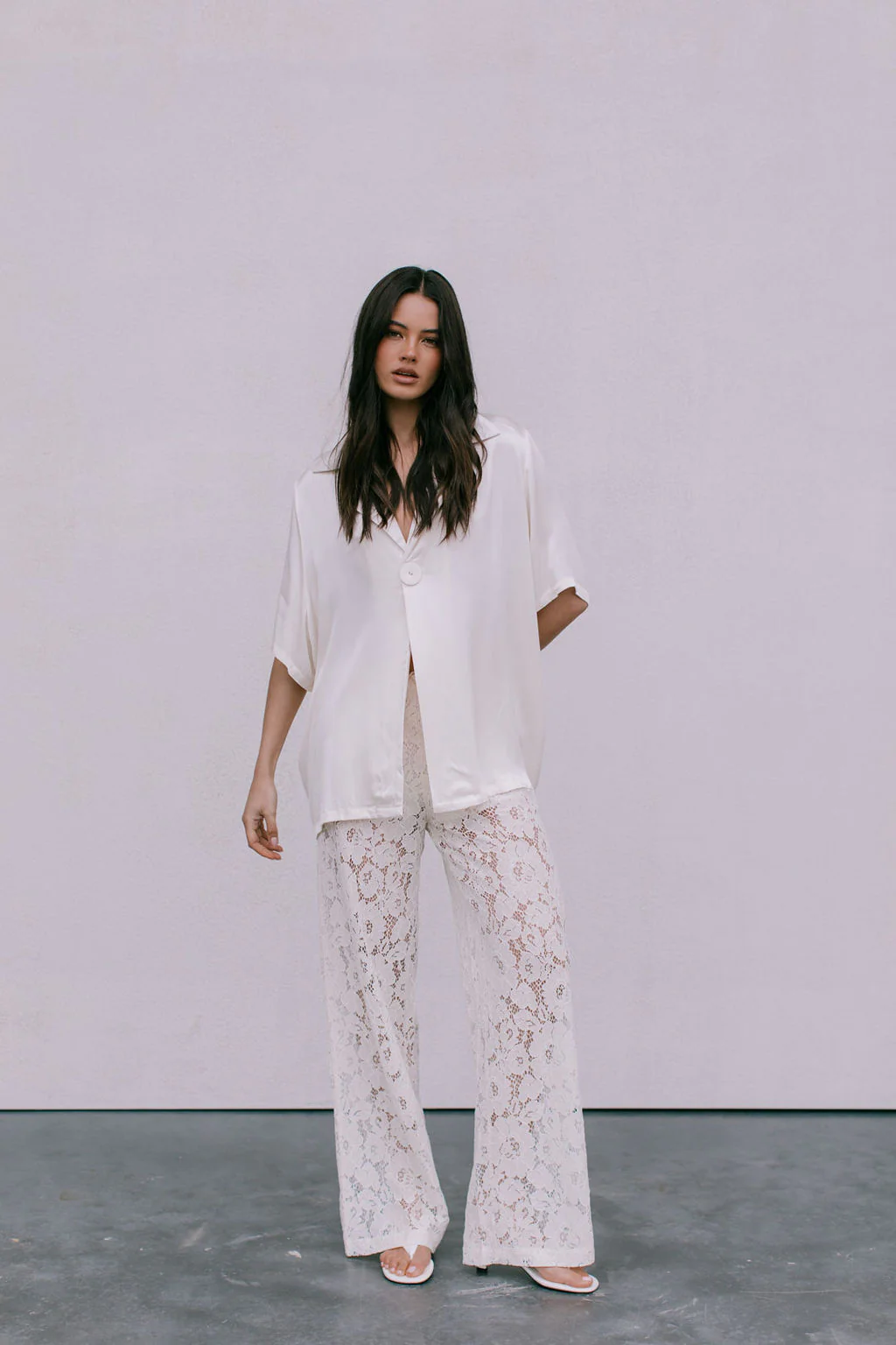 Ilsuo Pants Cream Lace - Image 2