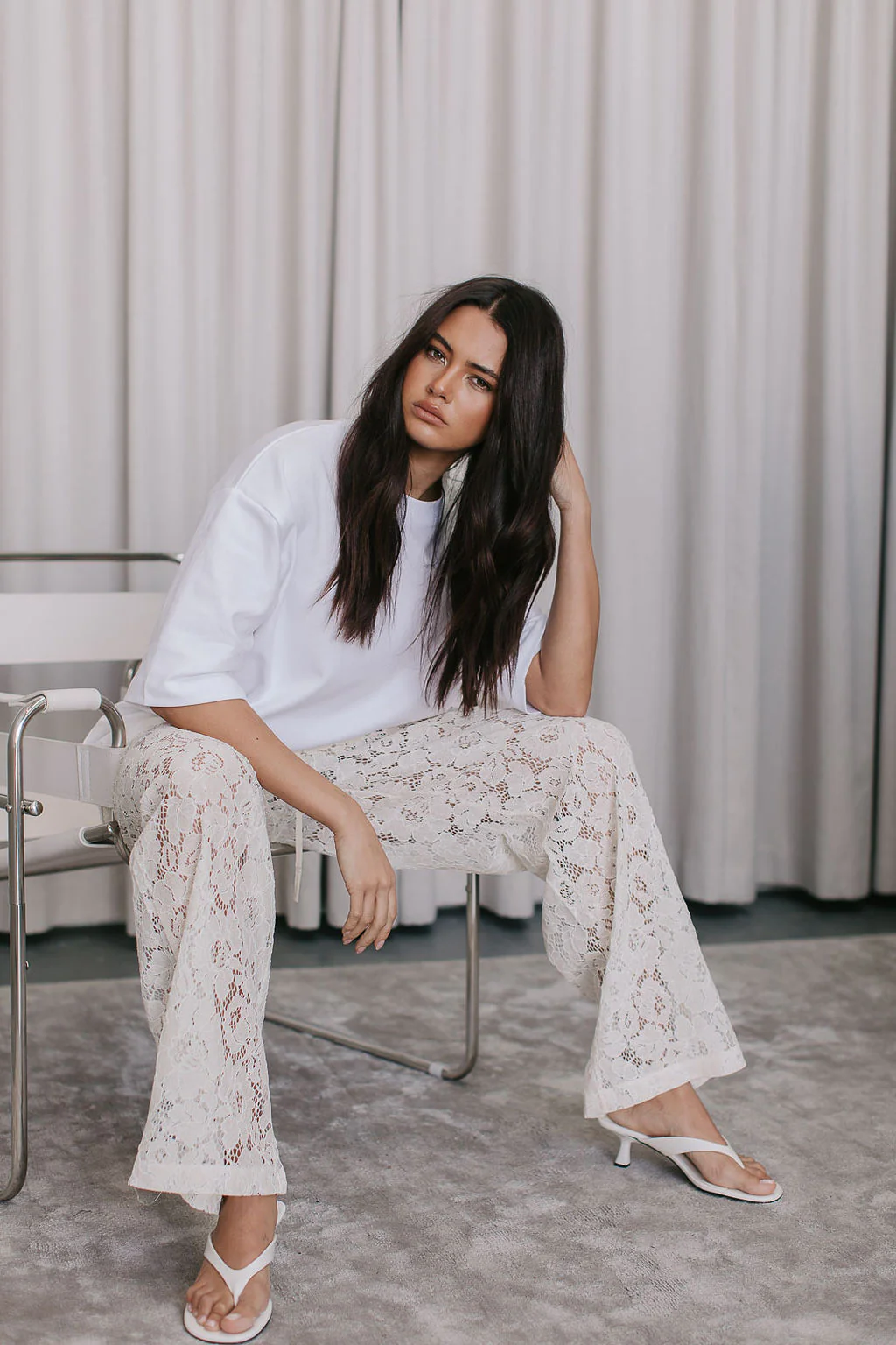 Ilsuo Pants Cream Lace - Image 5