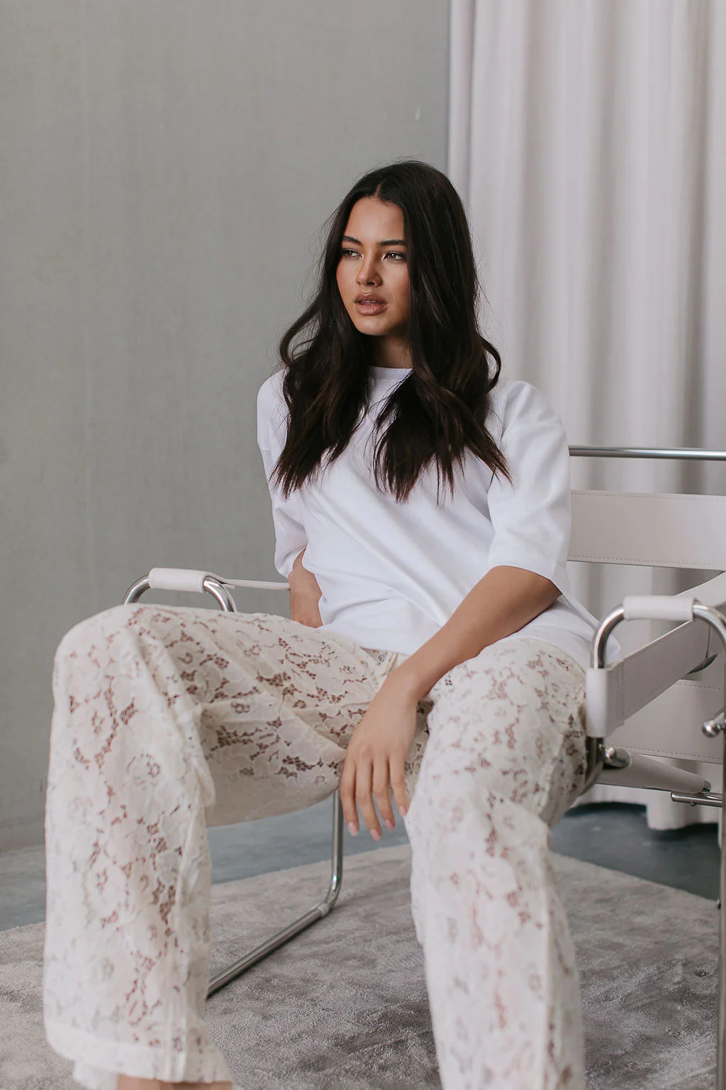 Ilsuo Pants Cream Lace - Image 7