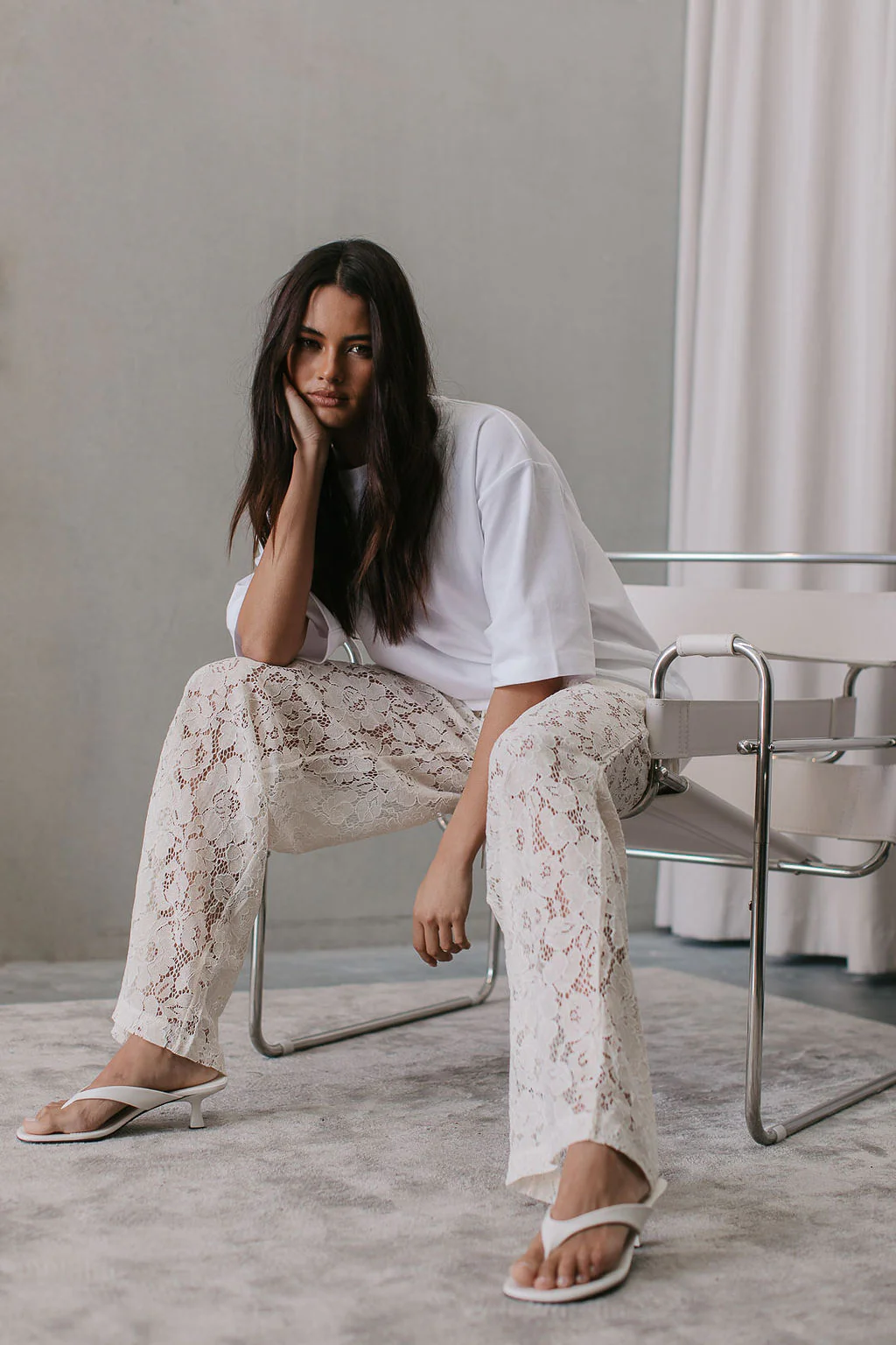 Ilsuo Pants Cream Lace - Image 9