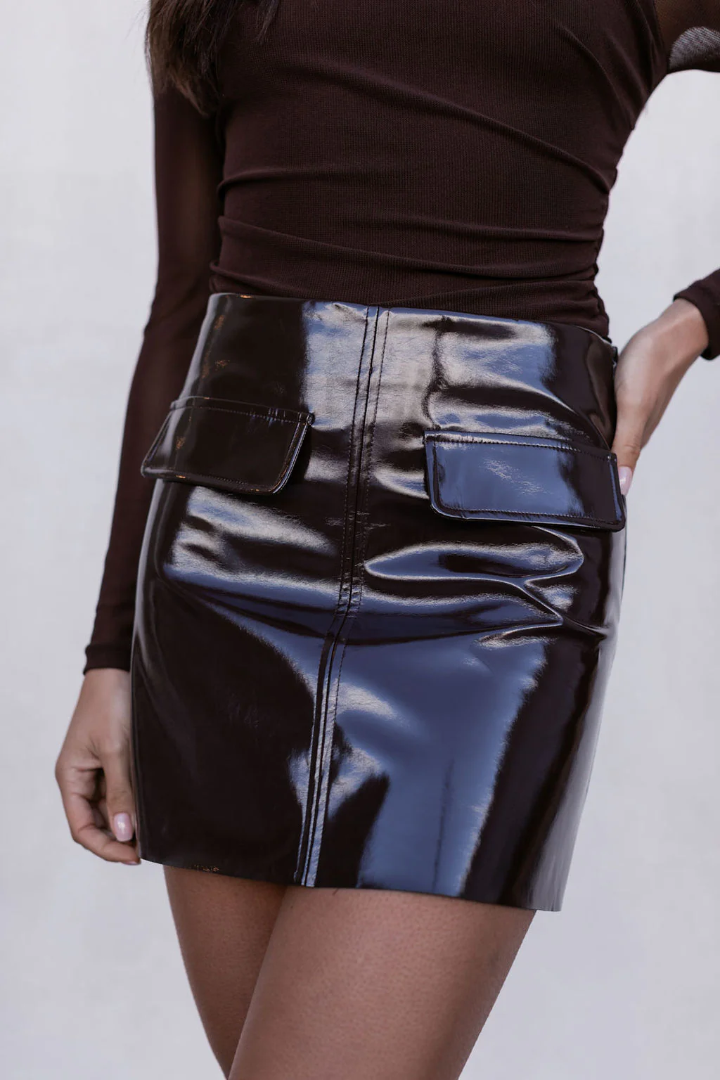 Issy Mini Skirt Deep Brown - Image 8