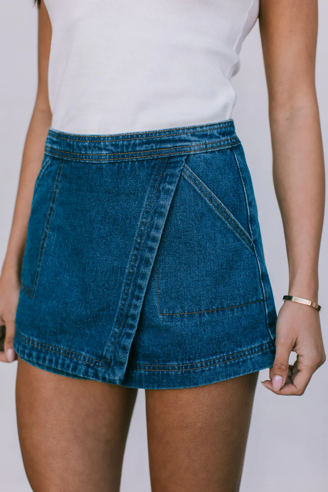 Jackie Denim Skort Dark Blue Wash - Image 5