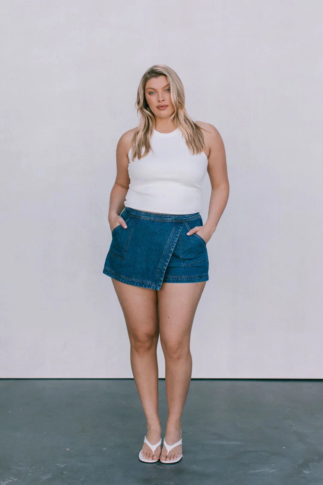 Jackie Denim Skort Dark Blue Wash - Image 6