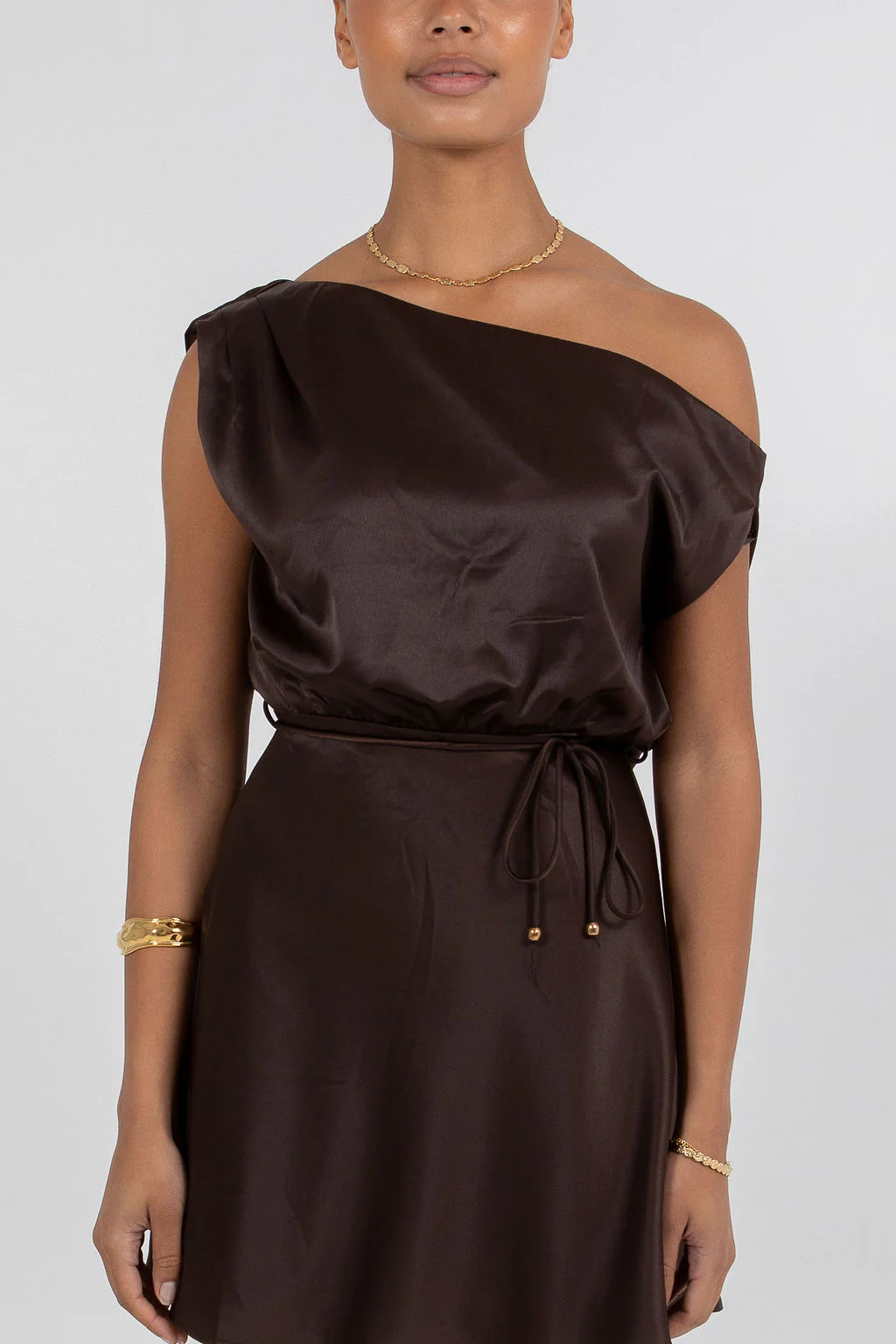 Jae Mini Dress Dark Chocolate - Image 3
