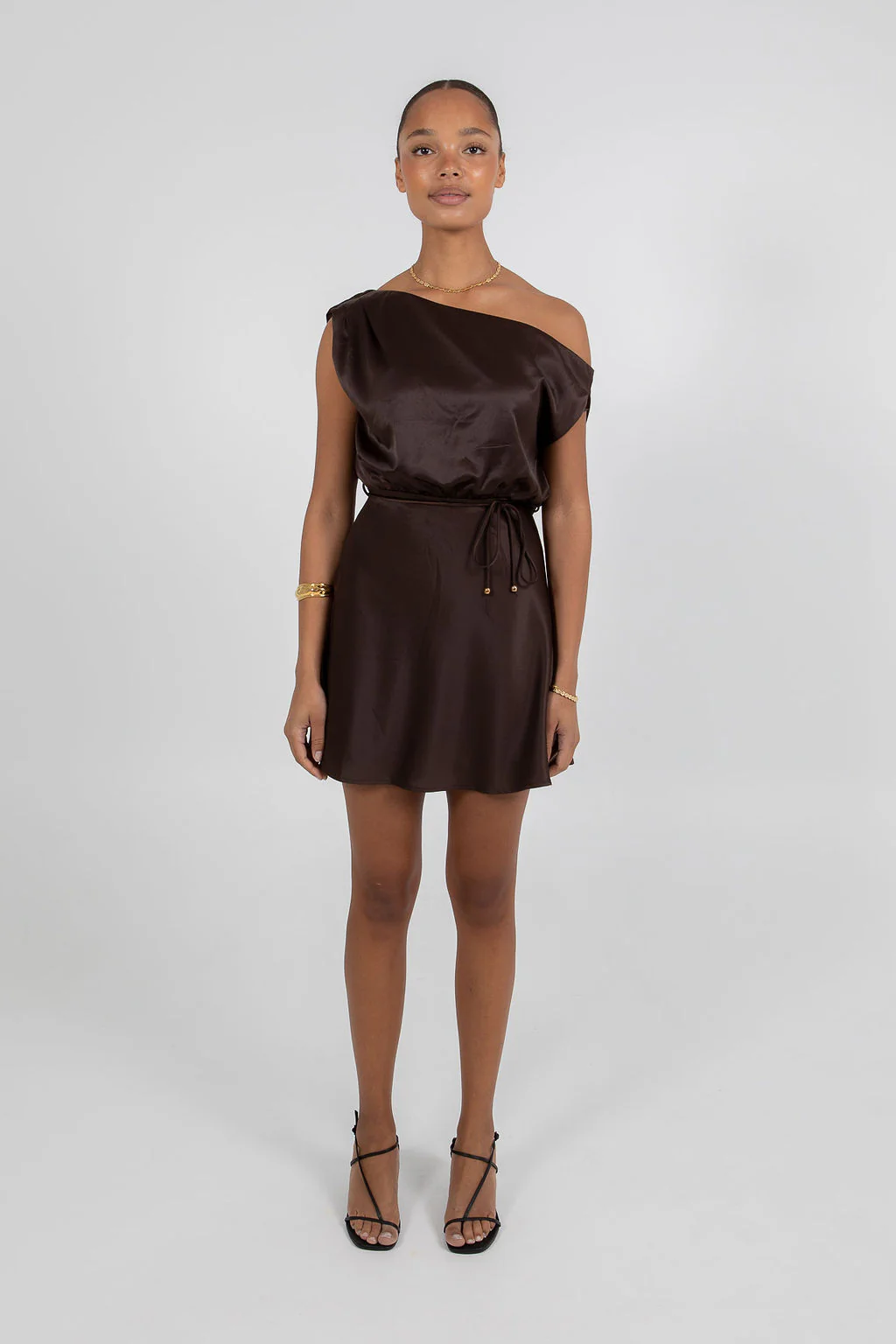Jae Mini Dress Dark Chocolate - Image 4