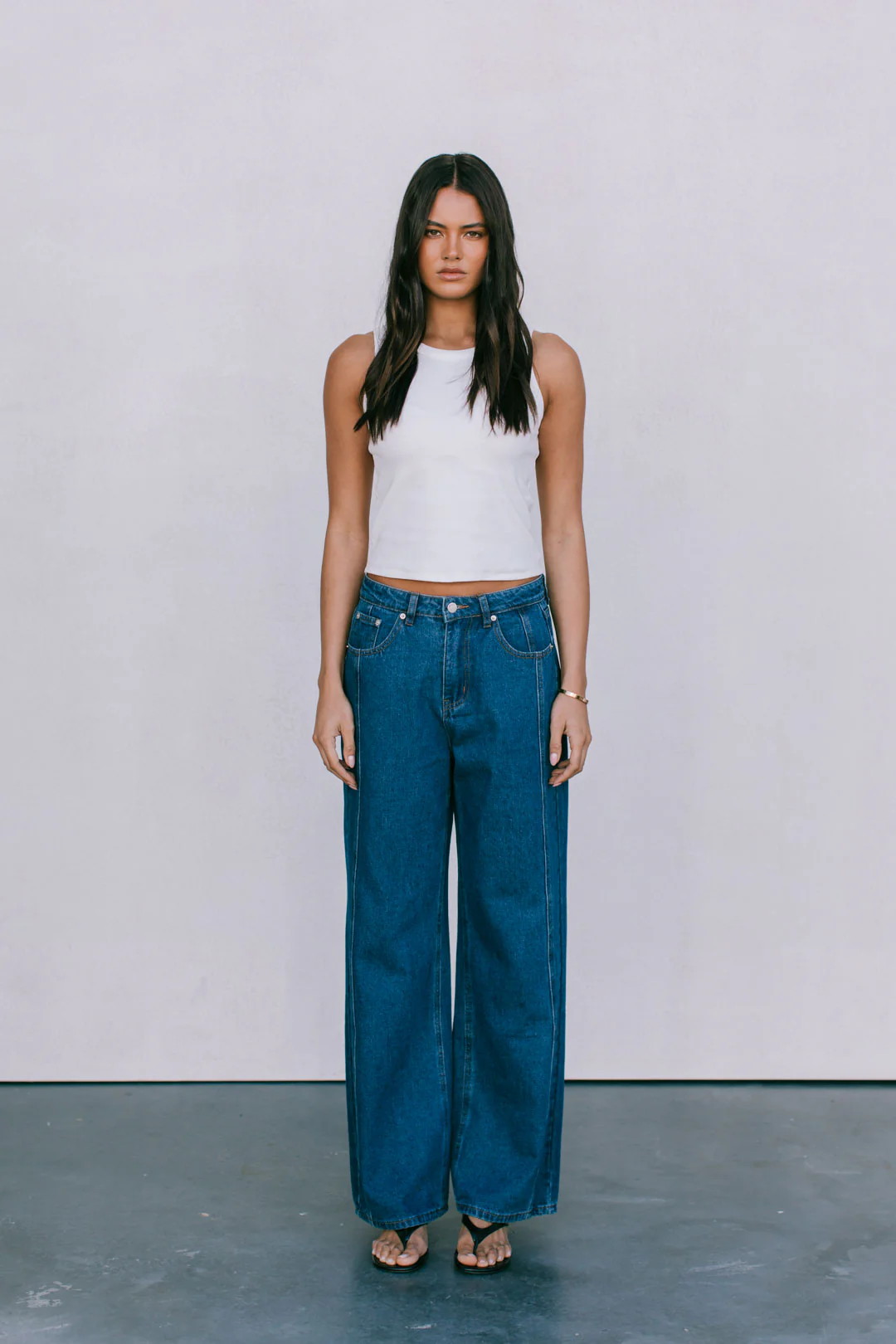 Janey Baggy Leg Jeans Dark Blue Wash - Image 18