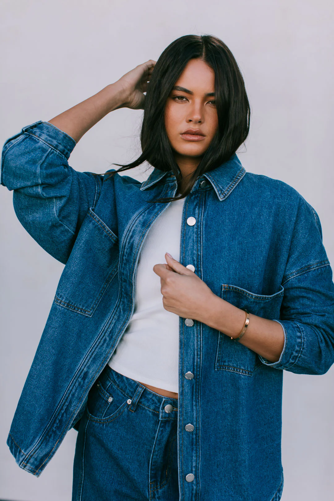Janey Baggy Leg Jeans Dark Blue Wash - Image 3