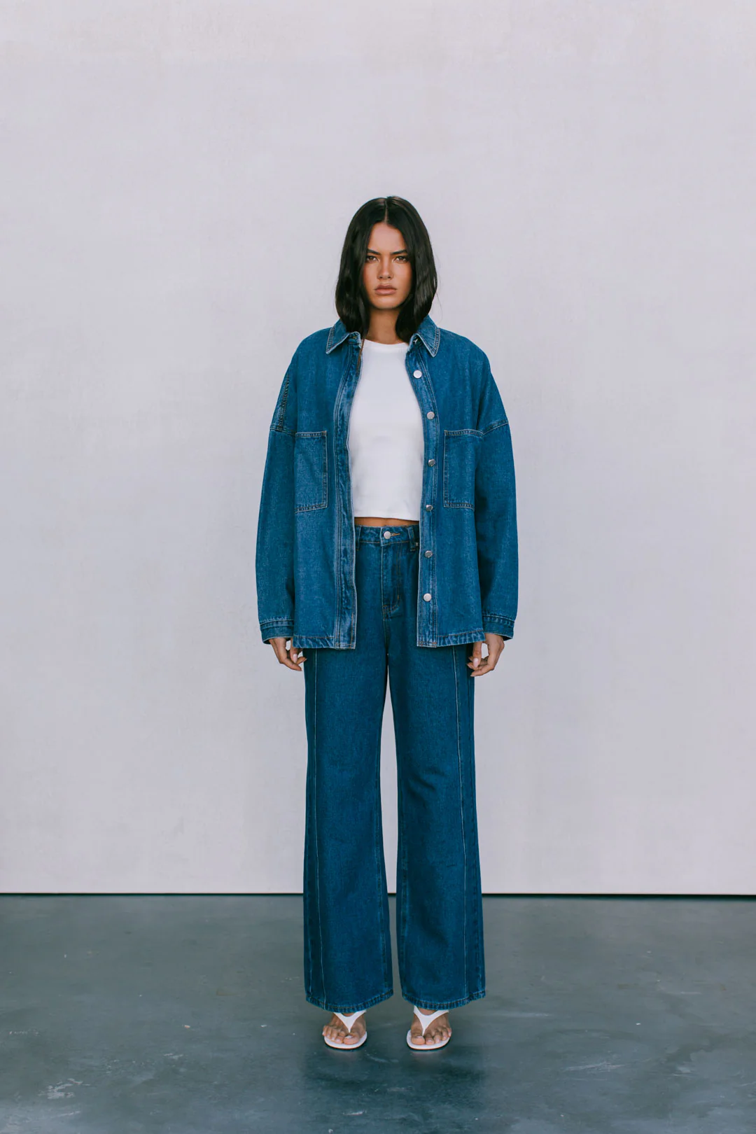 Janey Baggy Leg Jeans Dark Blue Wash - Image 4