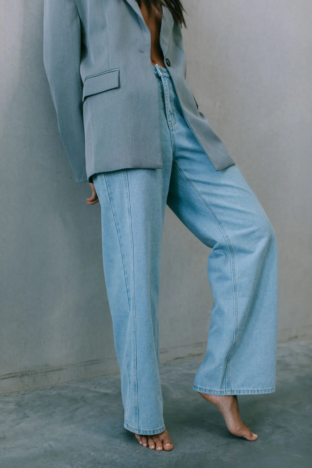 Janey Baggy Leg Jeans Light Blue Wash - Image 12
