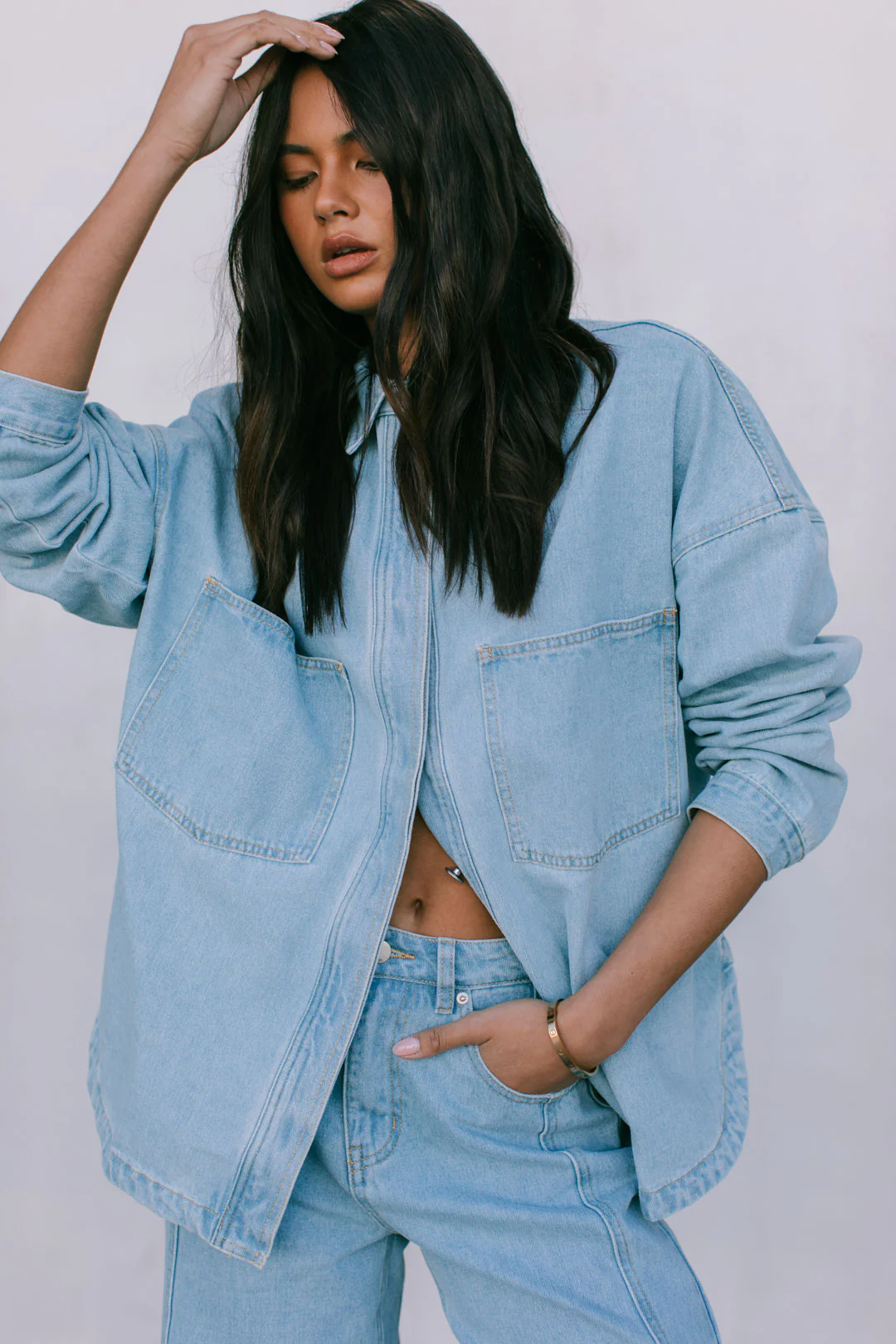 Janey Baggy Leg Jeans Light Blue Wash - Image 32