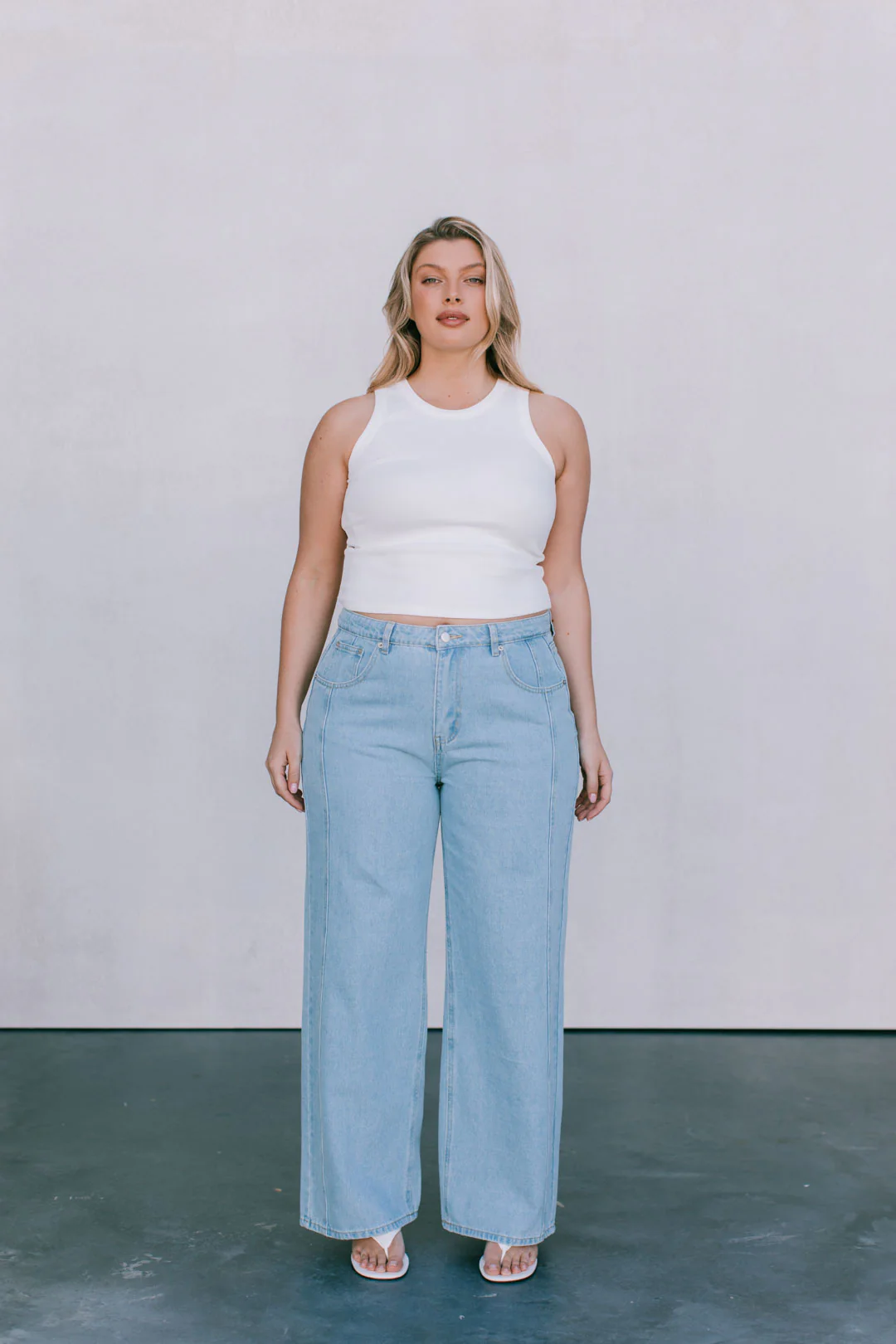 Janey Baggy Leg Jeans Light Blue Wash - Image 45