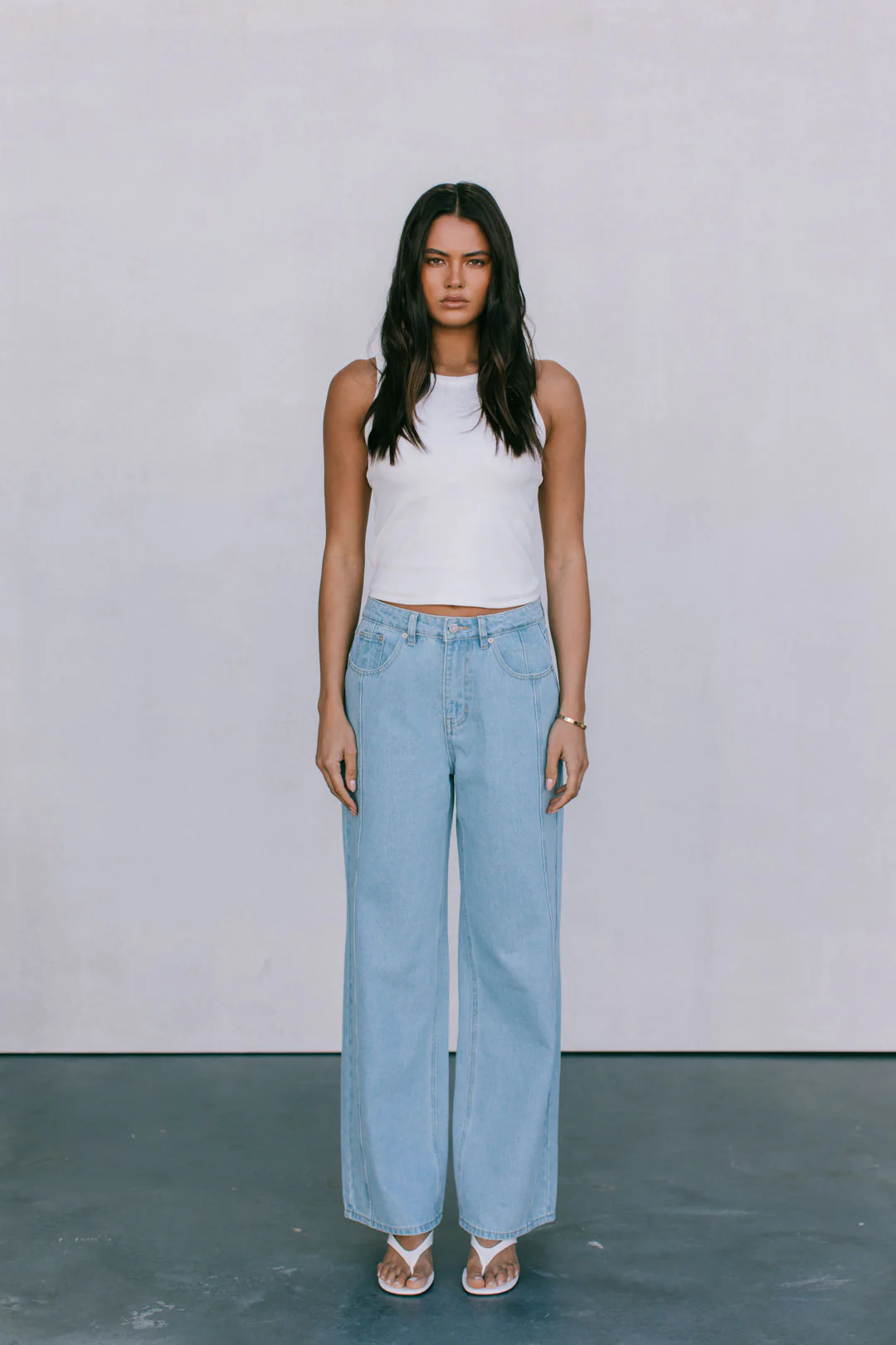 Janey Baggy Leg Jeans Light Blue Wash - Image 46