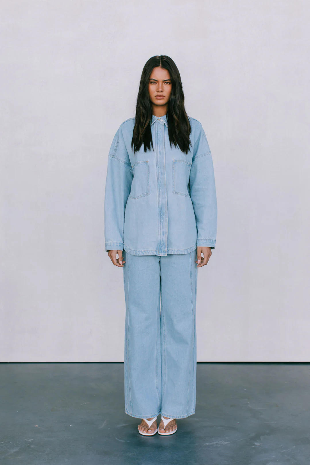 Janey Baggy Leg Jeans Light Blue Wash - Image 52