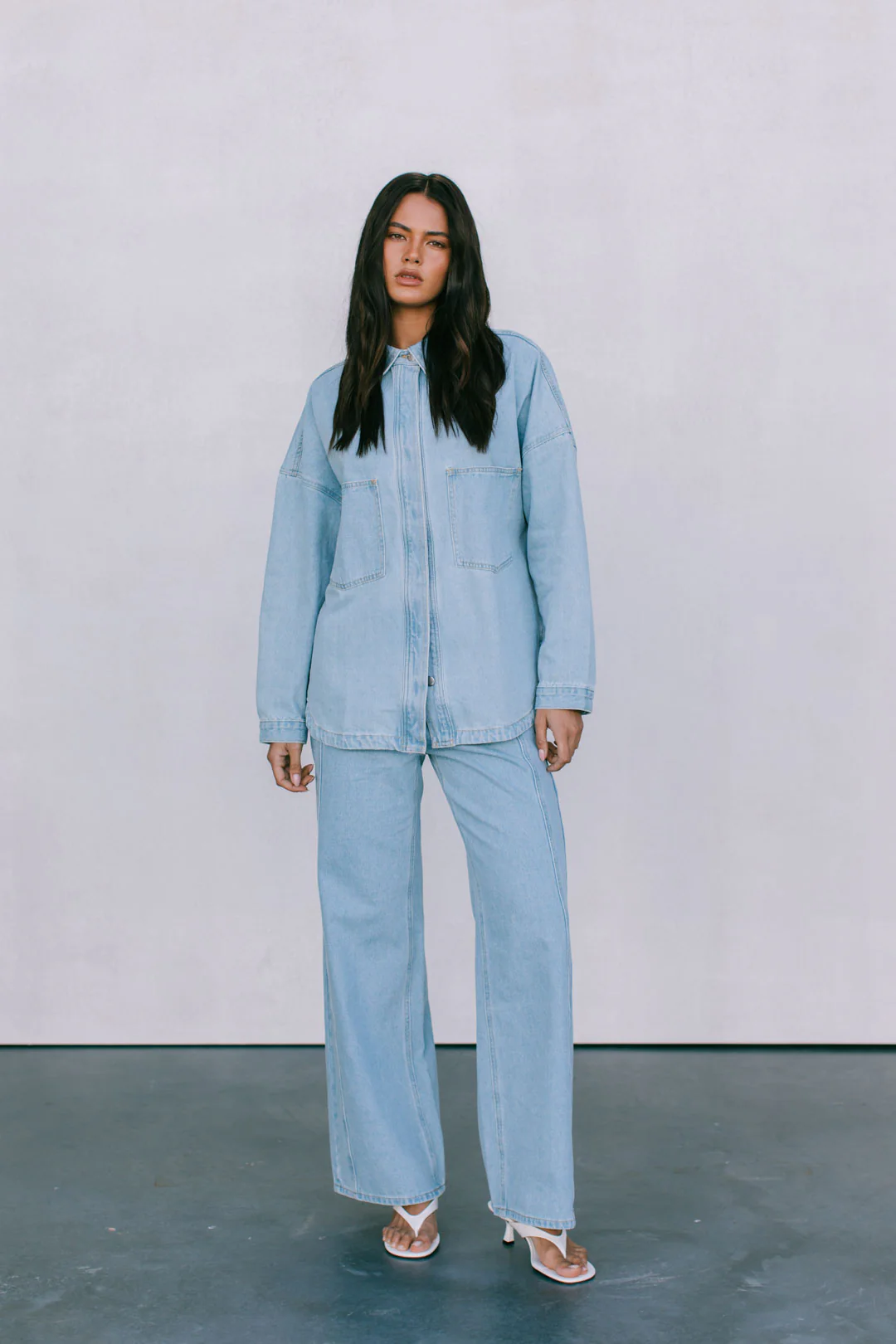 Janey Baggy Leg Jeans Light Blue Wash - Image 53