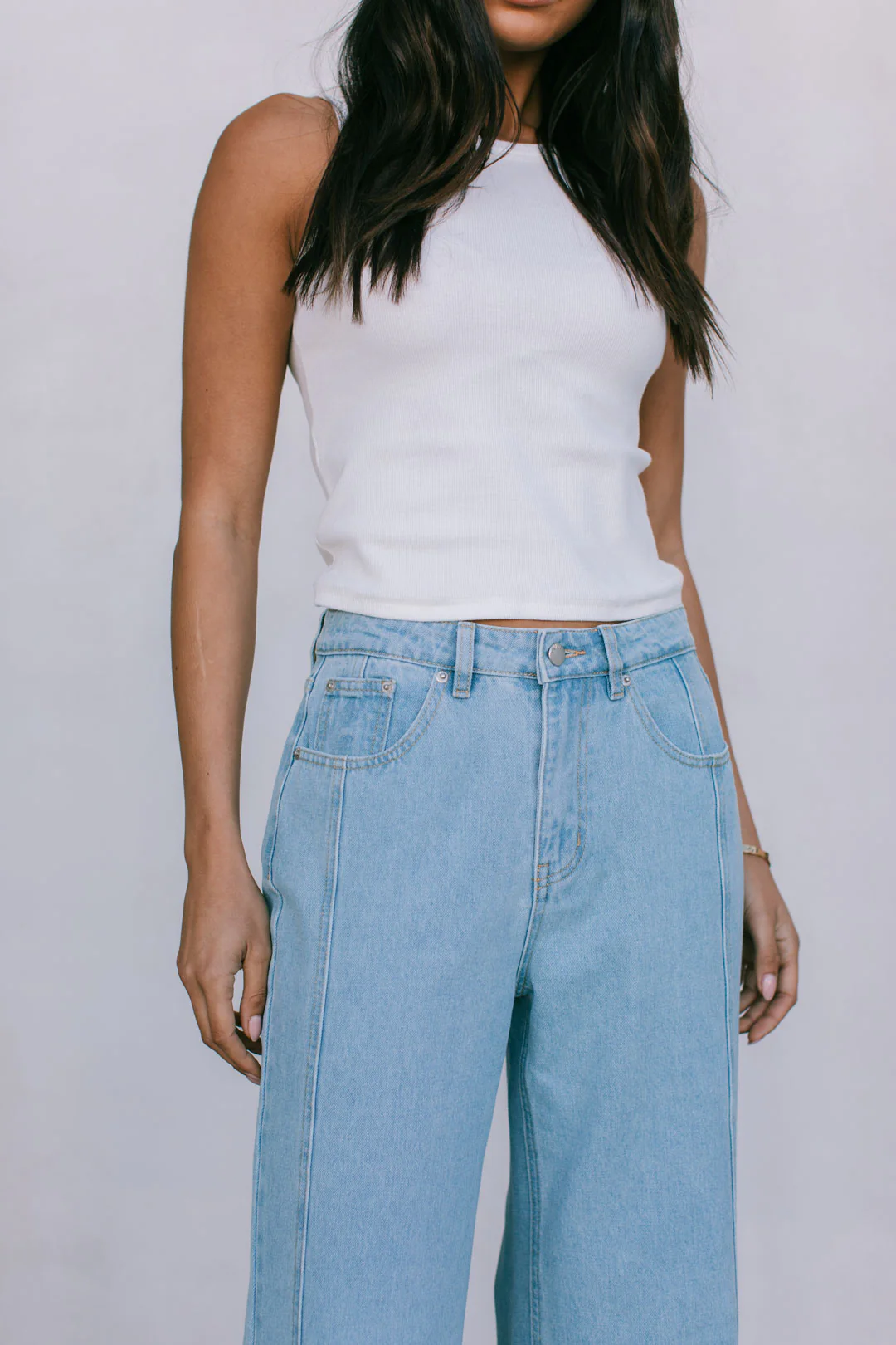 Janey Baggy Leg Jeans Light Blue Wash - Image 6