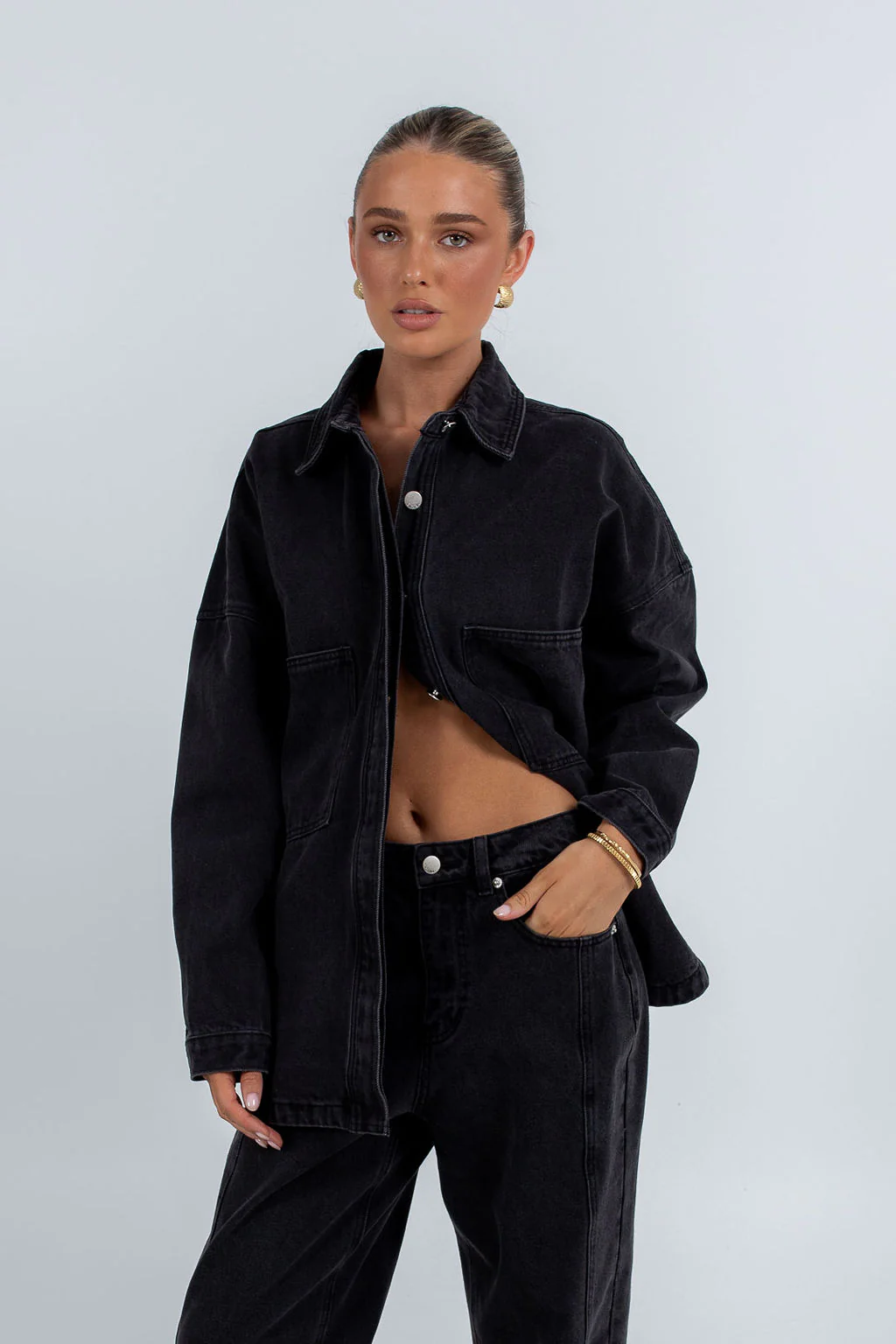 Janey Baggy Leg Jeans Washed Black - Image 10