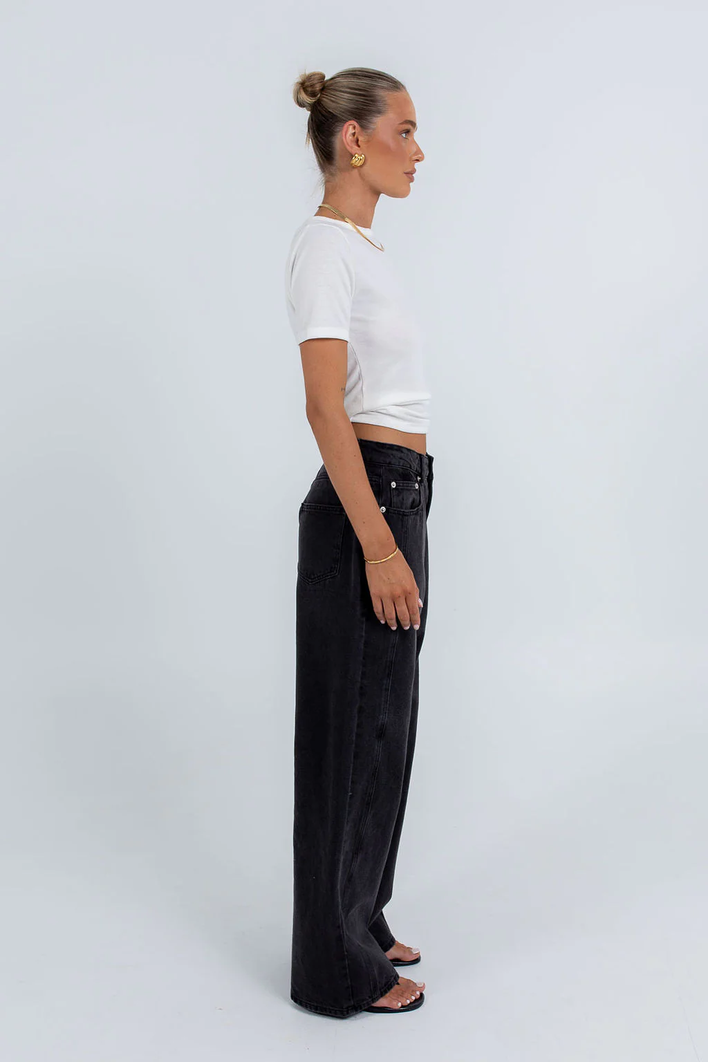 Janey Baggy Leg Jeans Washed Black - Image 13