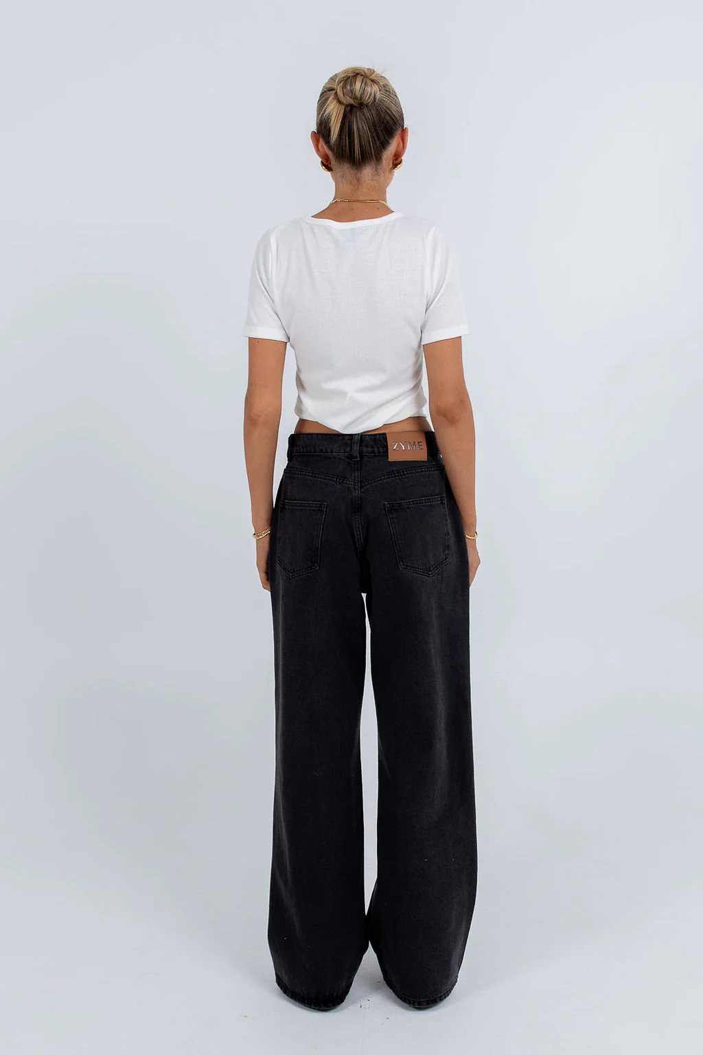 Janey Baggy Leg Jeans Washed Black - Image 4