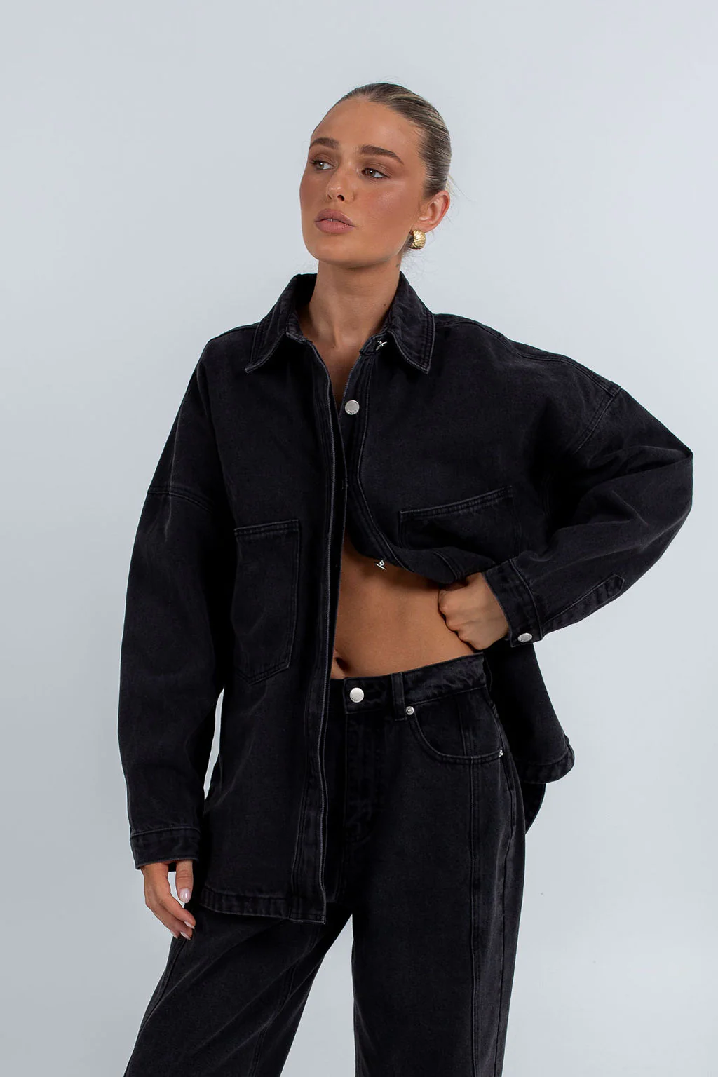 Janey Baggy Leg Jeans Washed Black - Image 7