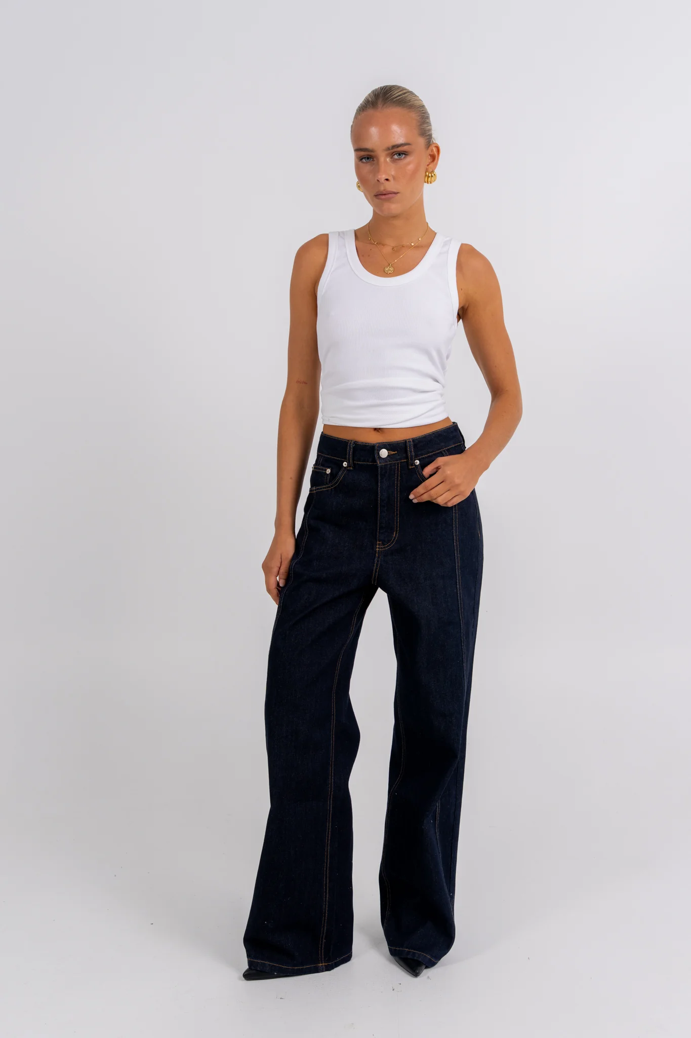 Janey Baggy Leg Jeans Indigo - Image 6