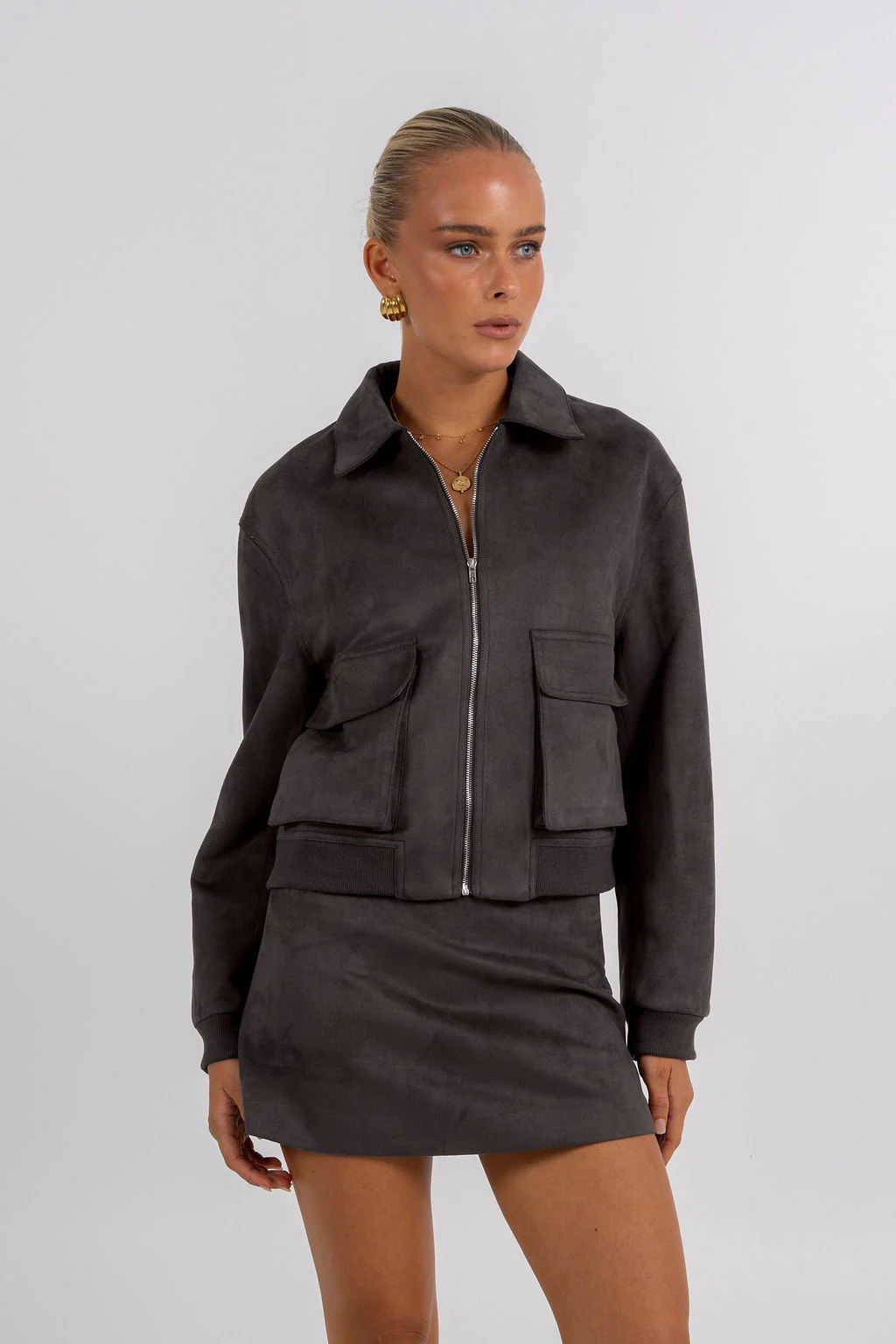 PRE ORDER Jetta Mini Skirt Charcoal - Image 3