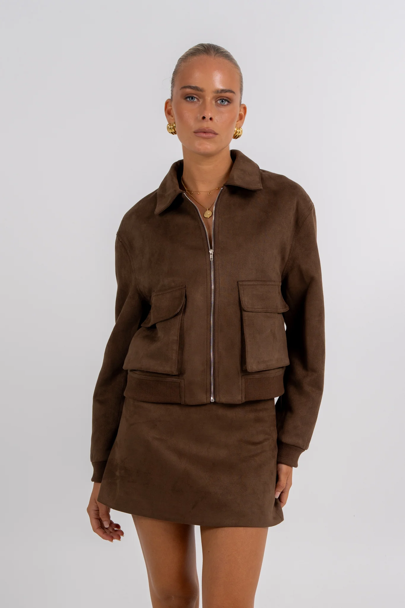 Gracelyn Bomber Jacket Chocolate - Image 7