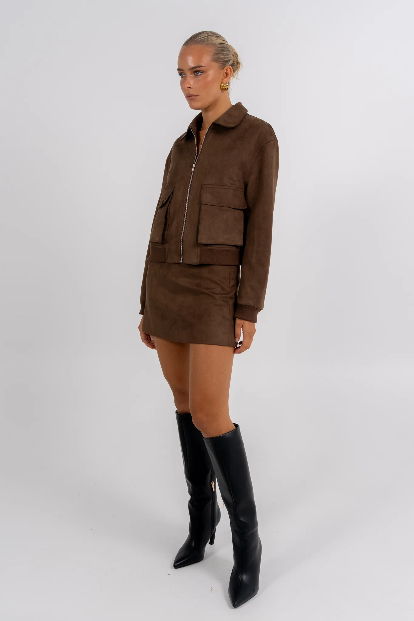 Gracelyn Bomber Jacket Chocolate - Image 6