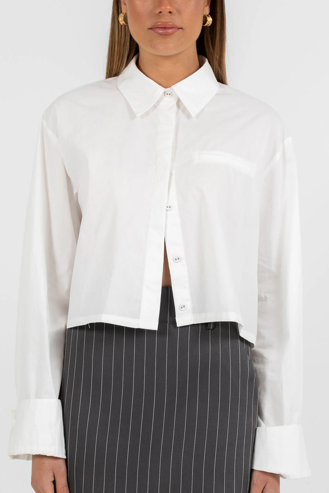 Jolie Mini Skirt Charcoal Pinstripe - Image 6