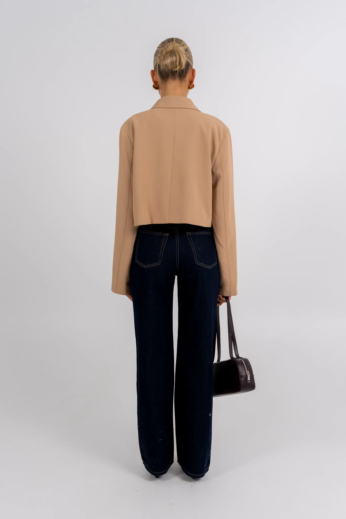 Jovie Cropped Shirt Beige - Image 4